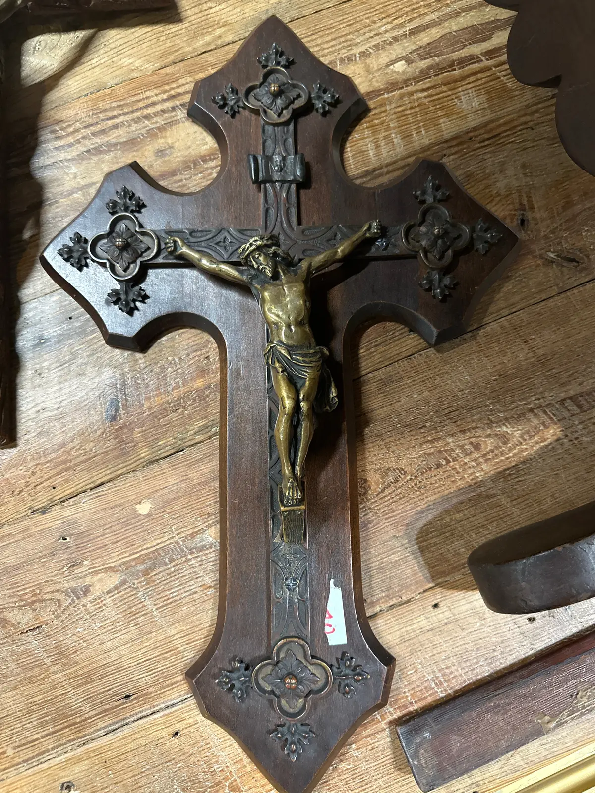 Bronze Crucifix On Wood 1