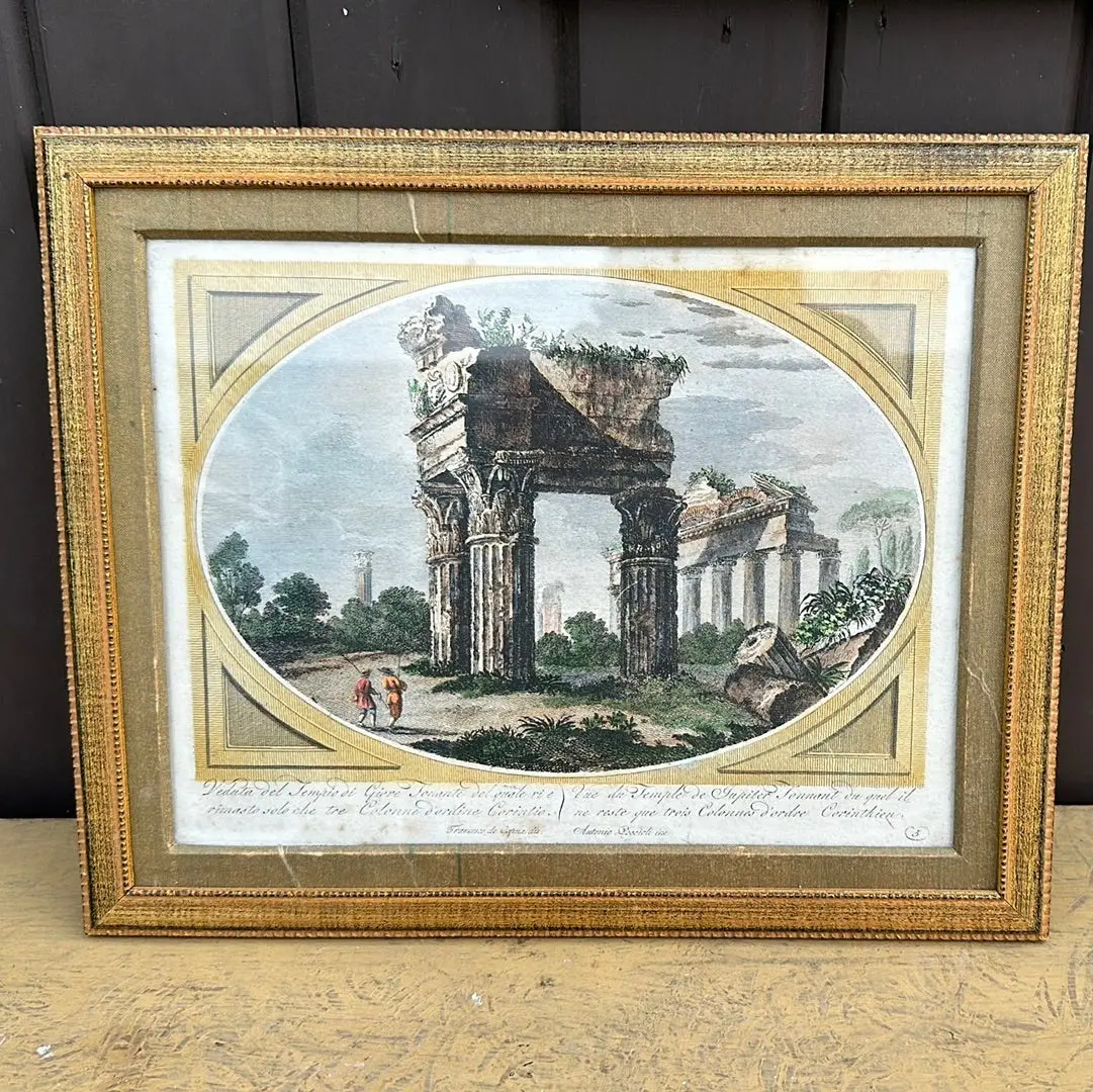Pair Of Piranese Prints In Gold Frames 1