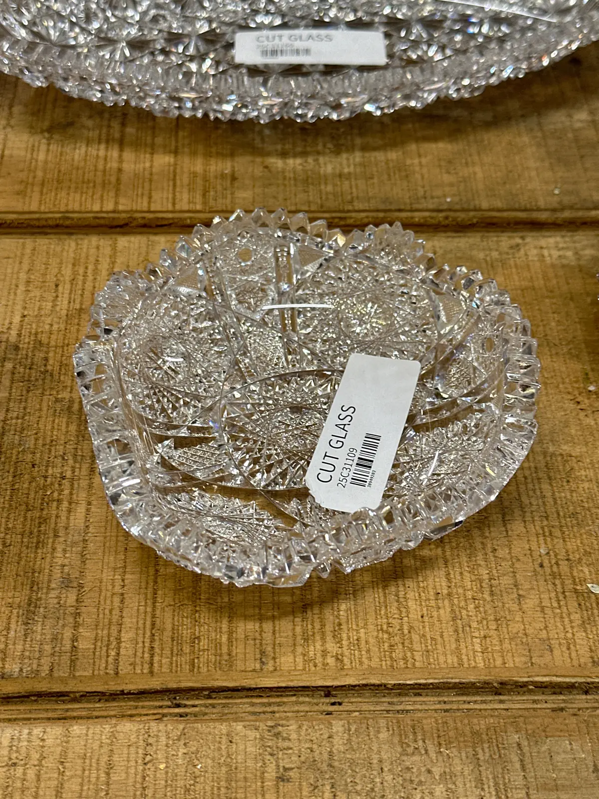 American Brillant Cut Crystal Small Shaped Bowl 1