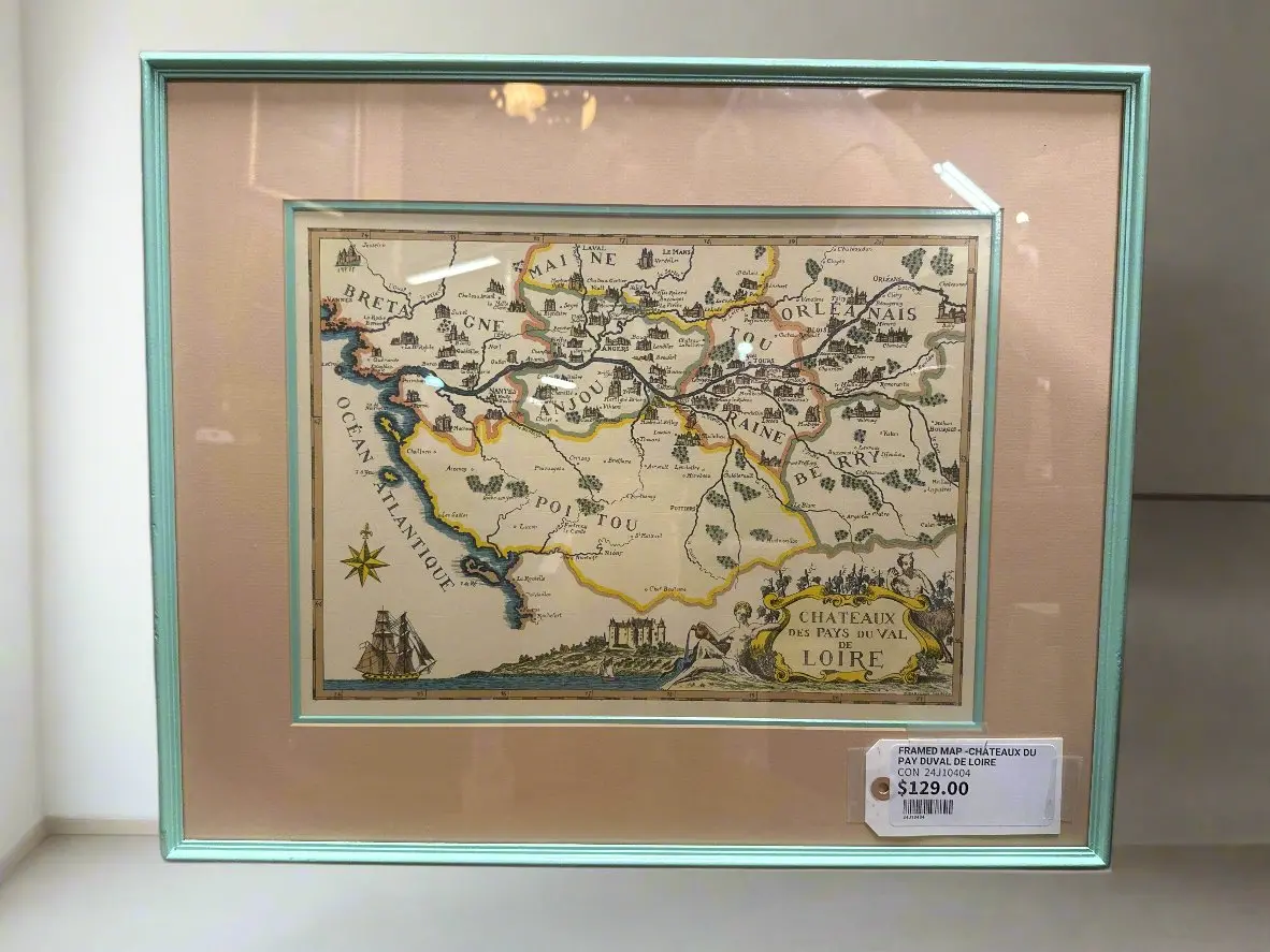 Framed Map -Chateaux Du Pay Duval De Loire 1