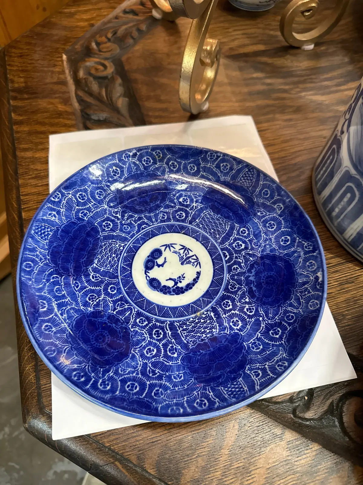 Blue And White Imari 9" Plate 1