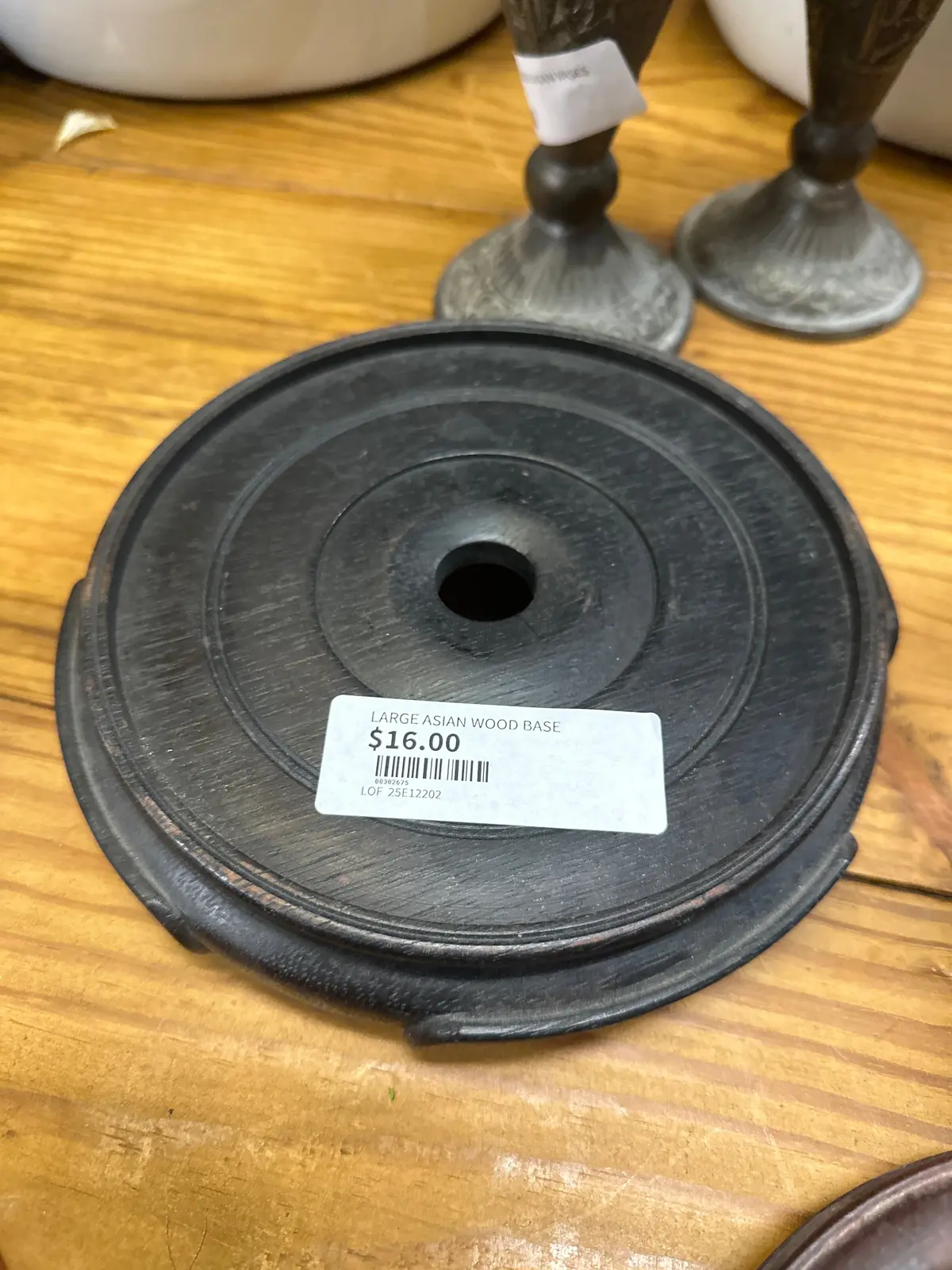 Large Asian Wood Base 1