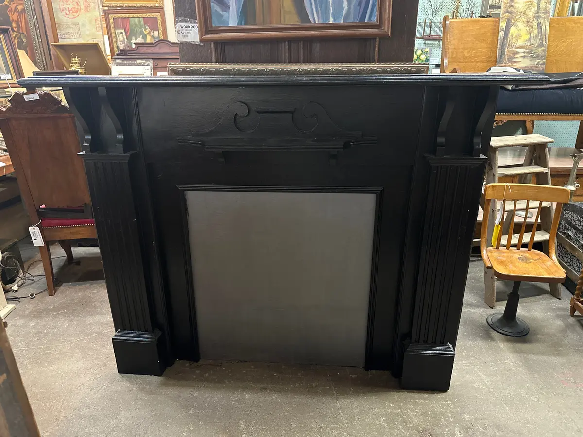 Black Painted Vintage Mantle 1