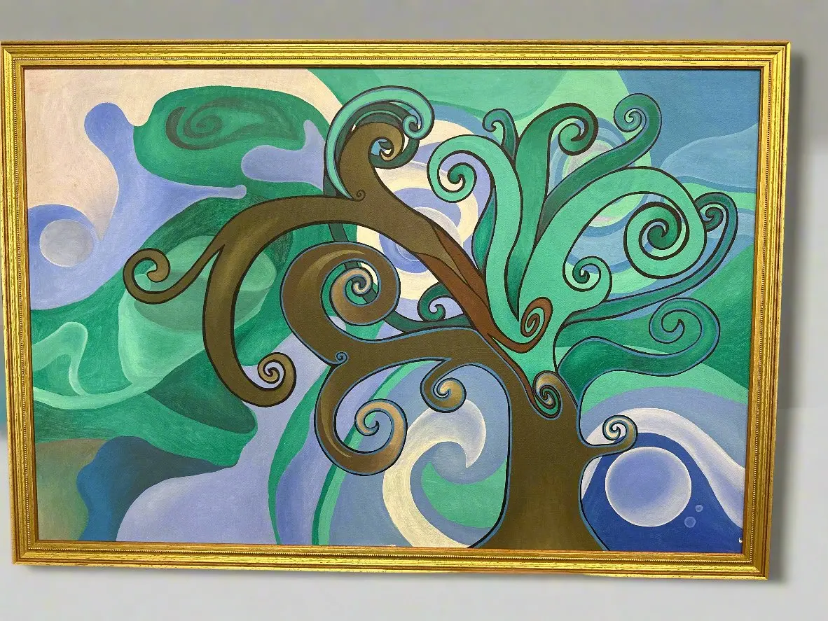 Amelia Shipman Abstract Green Tree 1