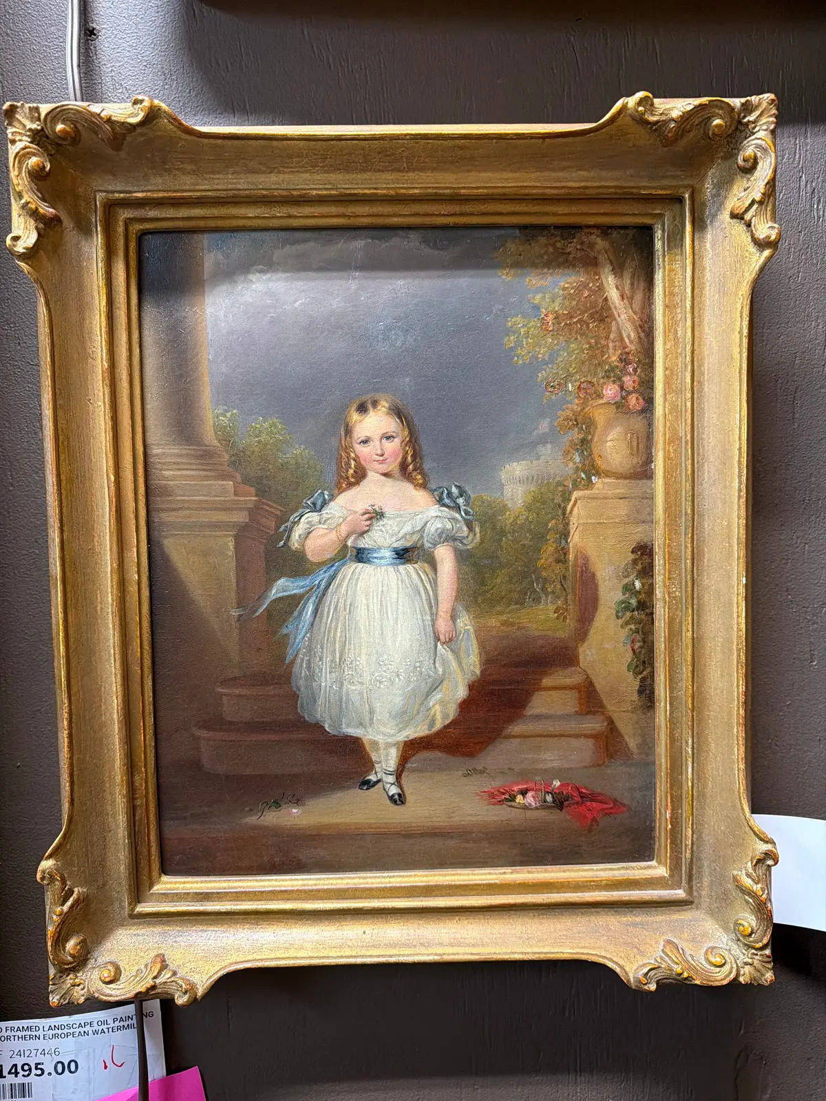 Framed Oil Painting Of Queen Victoria As A Child 1