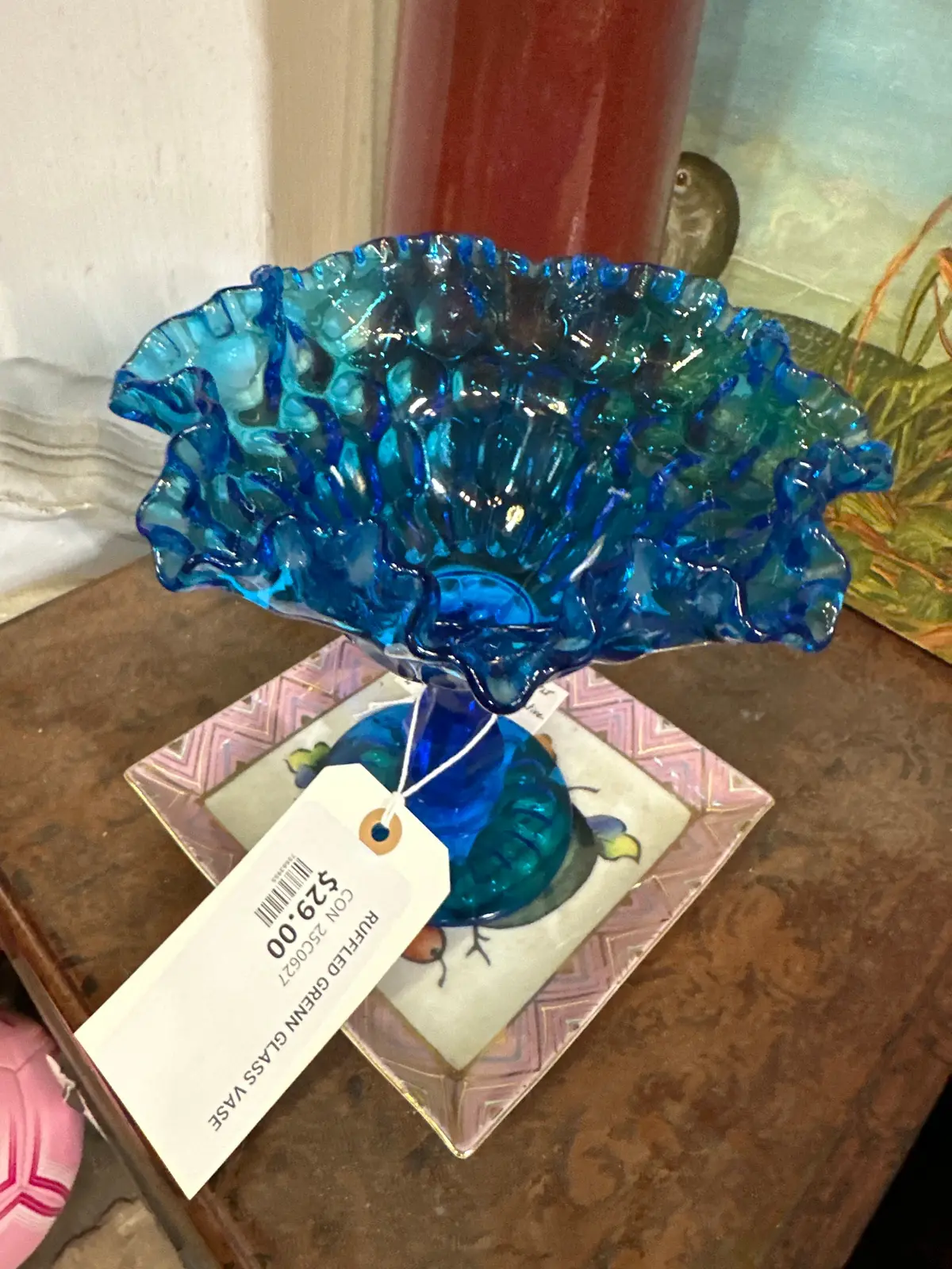 Ruffled Blue Compote 1