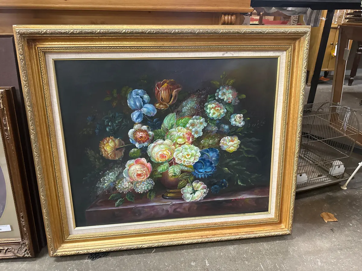 Large Floral Giclee Still Life On Canvas 1