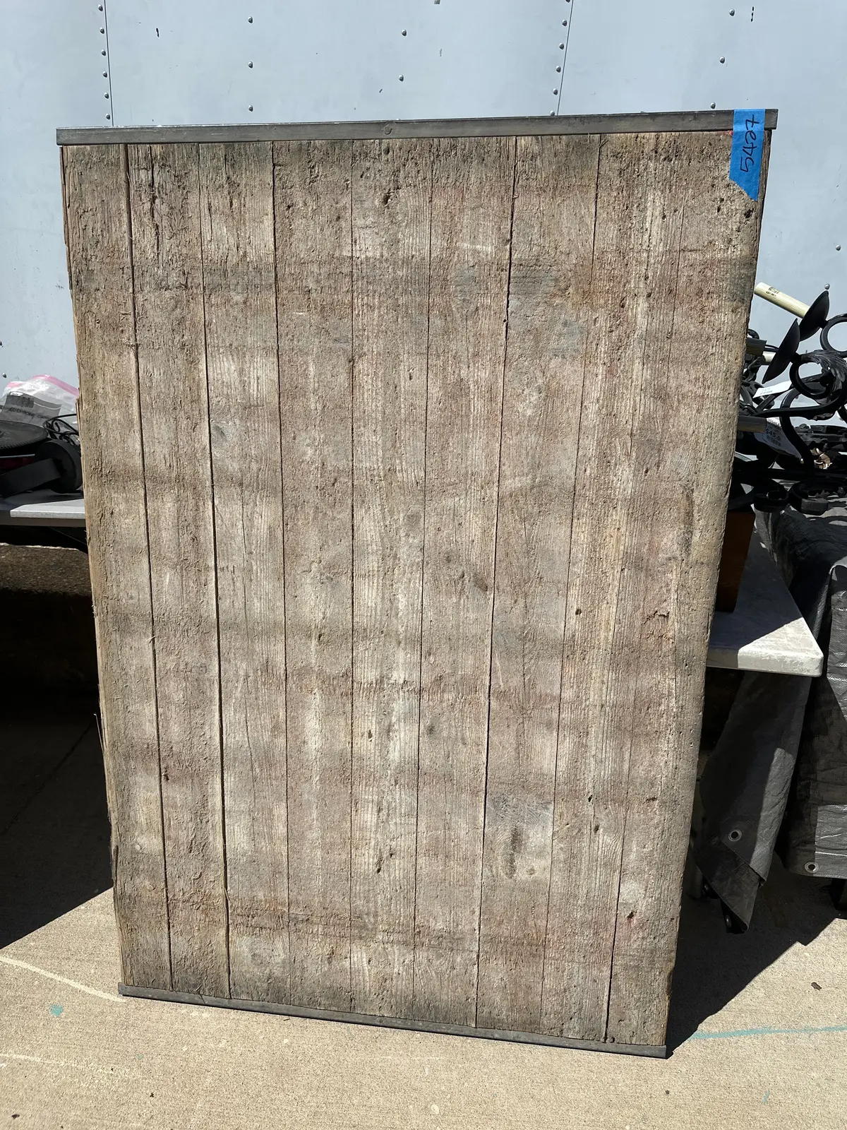 Rustic Wood And Metal Table Top 1