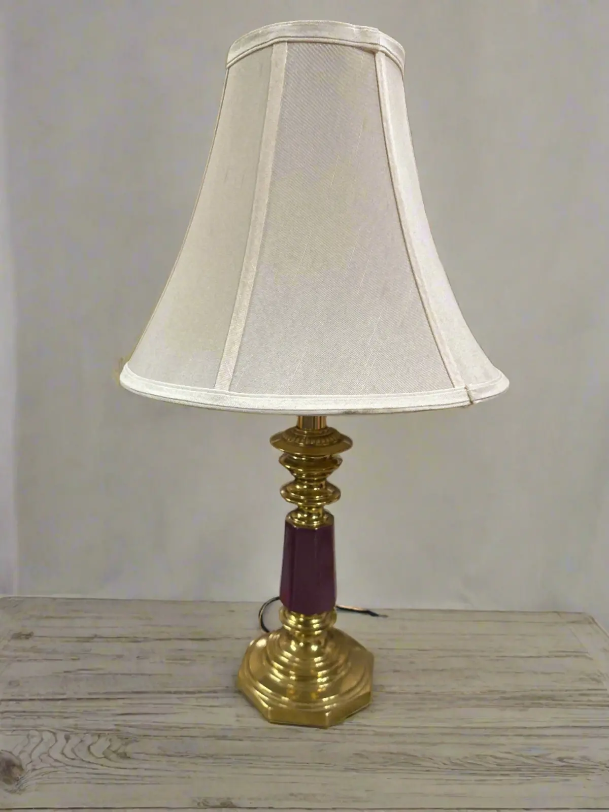 Small Brass And Enamel Lamp 1