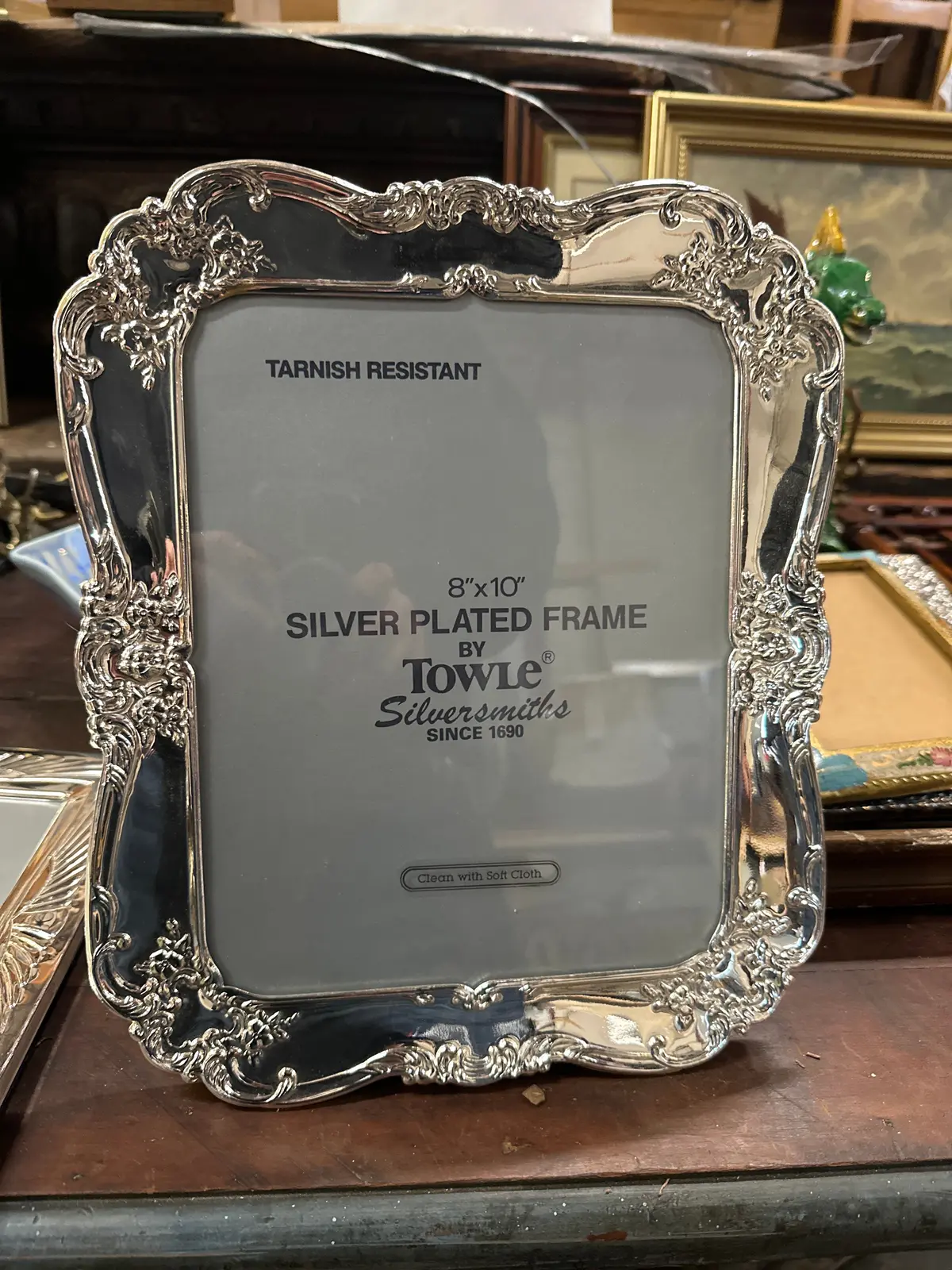 Ornate  Tole Silver Plate Frame 8 X 10 1
