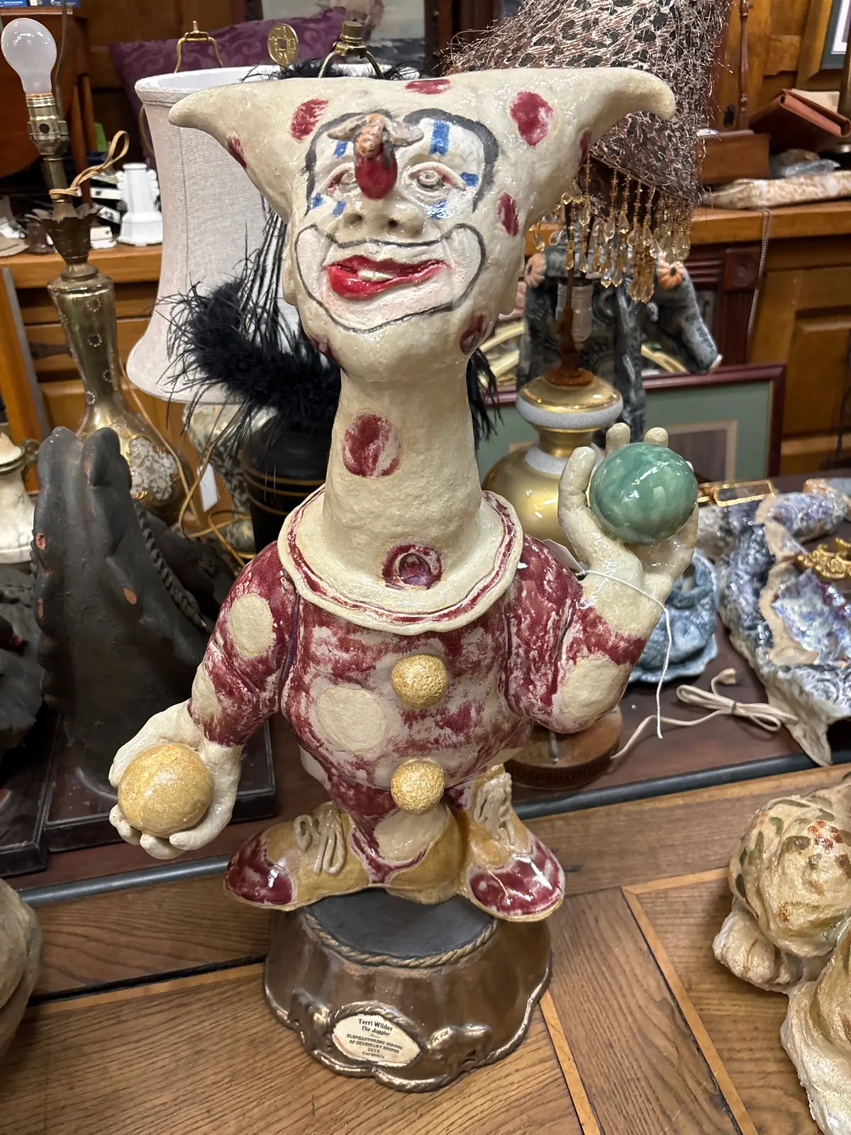 Large Pottery Clown Statue 1