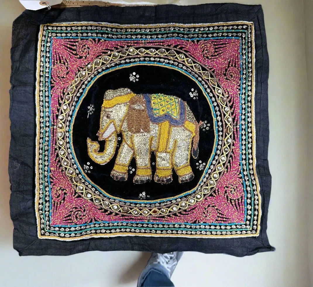 Embroidered Kalaga Elephant Pillow Case 1