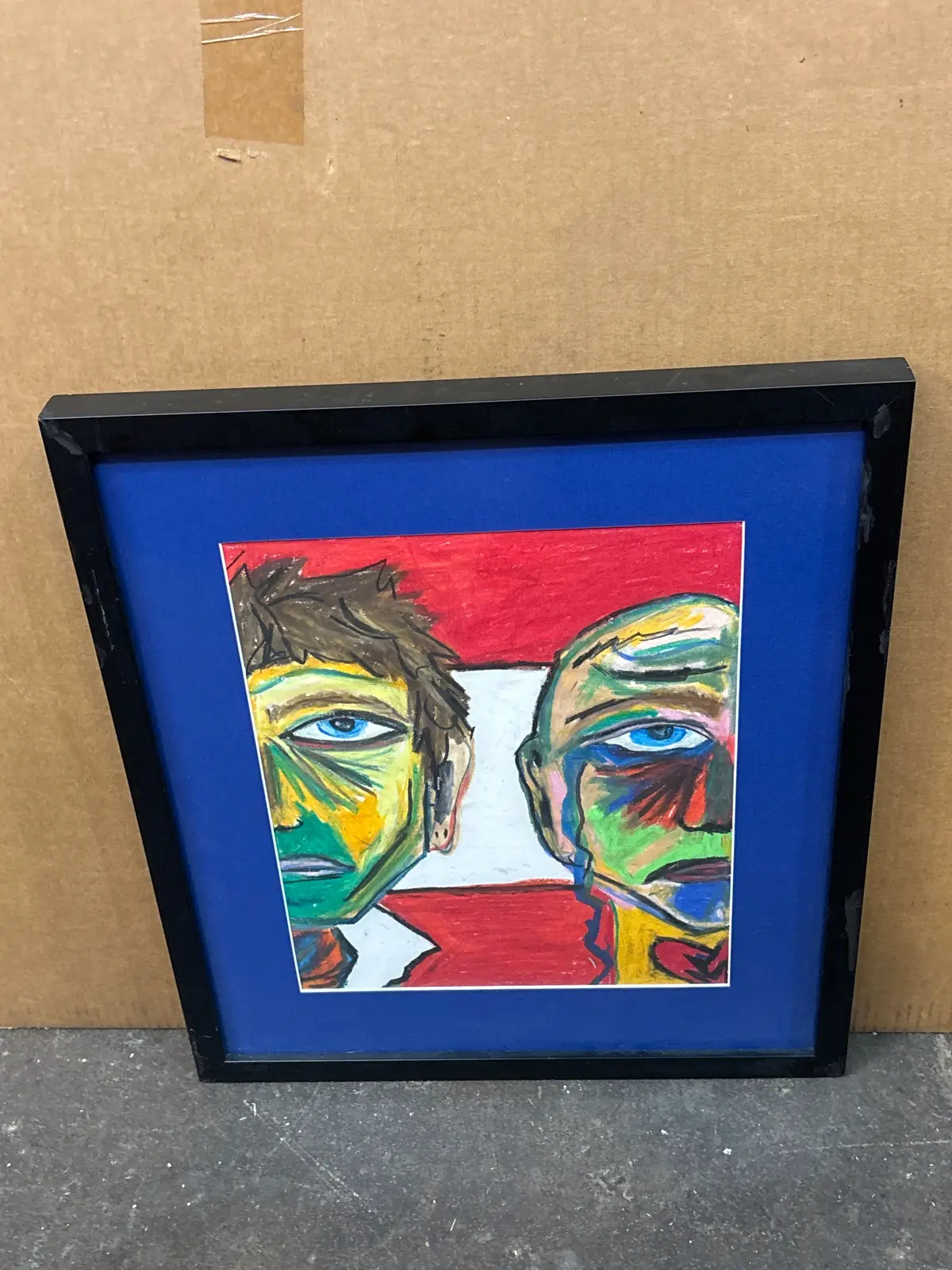 Painting Of Two Men's Heads 1