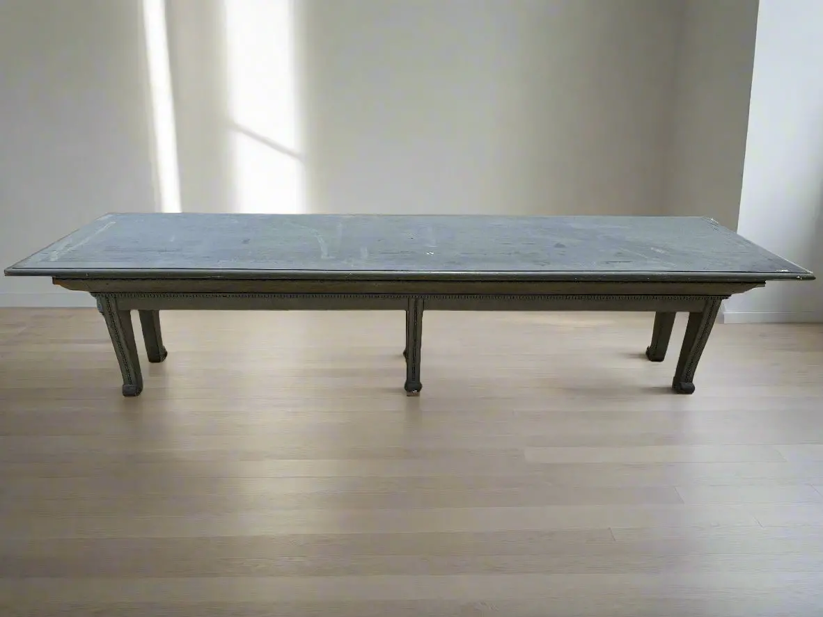 Long Low Painted Mercantile Table With Detachable Top 1