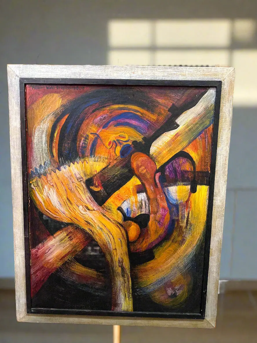 Framed Acrylic Absract Signed Margaret Webb Dreyer 1969- Texas Artist 1
