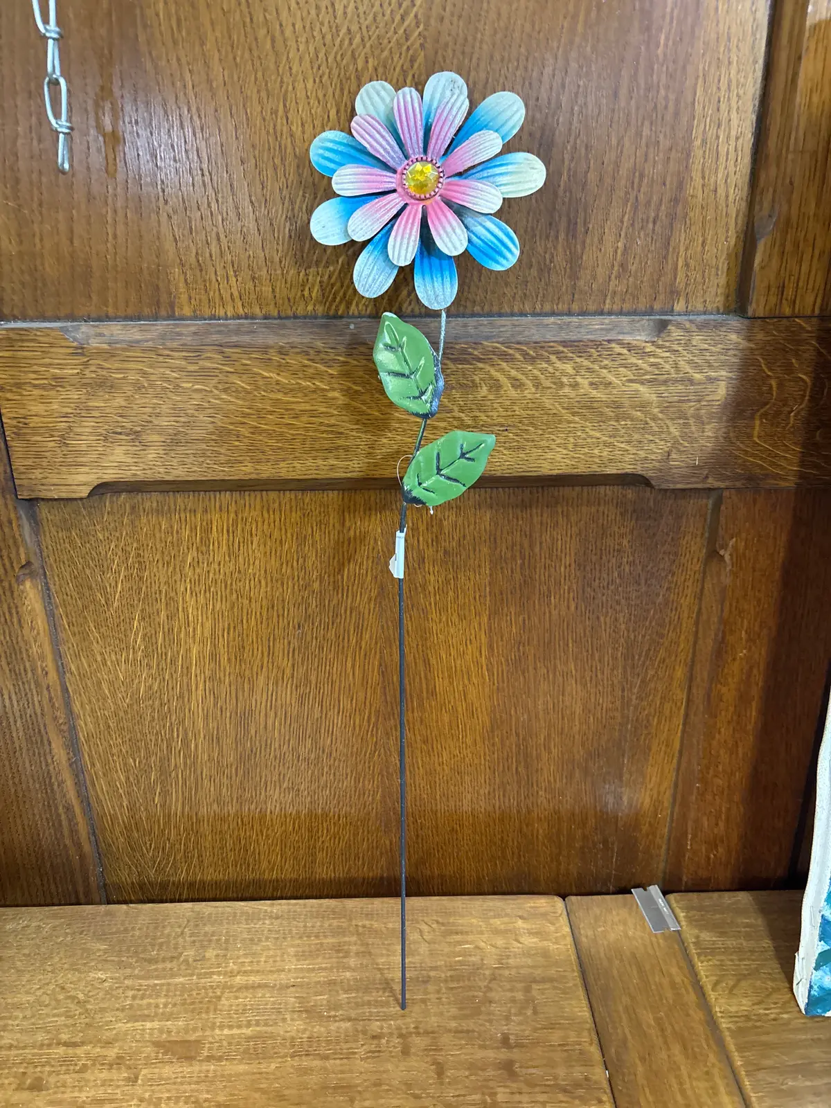 Pink And Blue Metal Daisy Flower Garden Stakes 1 Of 6 1