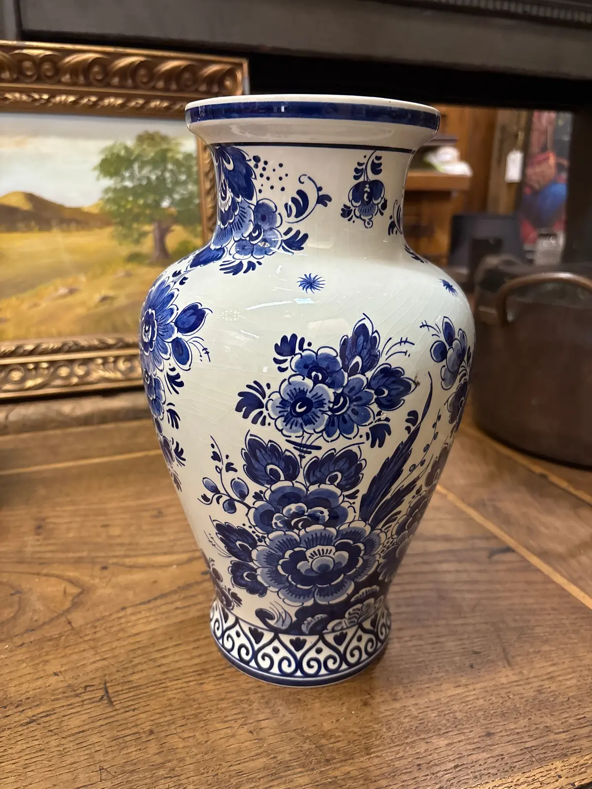 Hand Painted Blue Delft Urn Shaped Vase 1