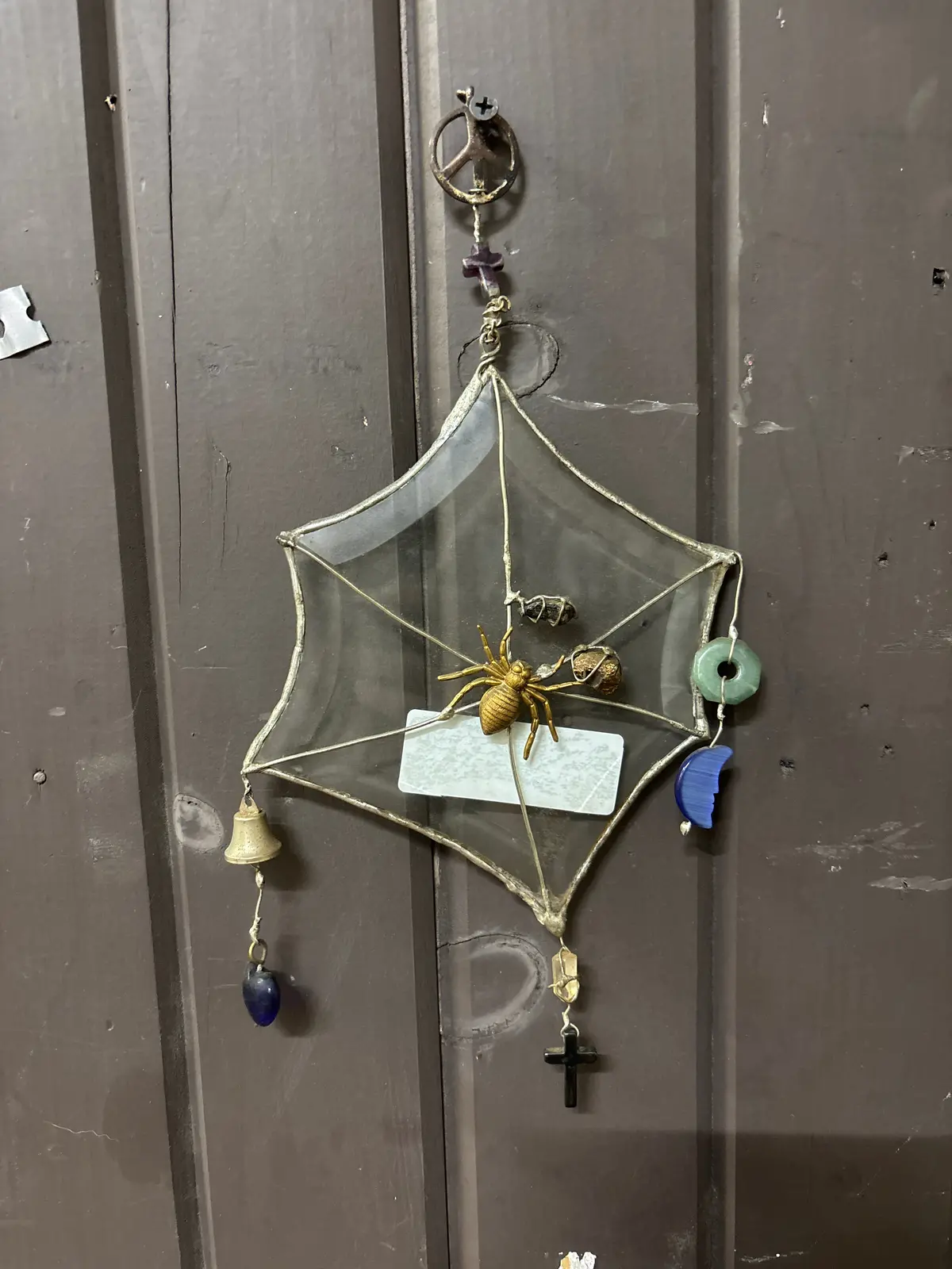 Beveled Glass Spider Web Dream Catcher 1
