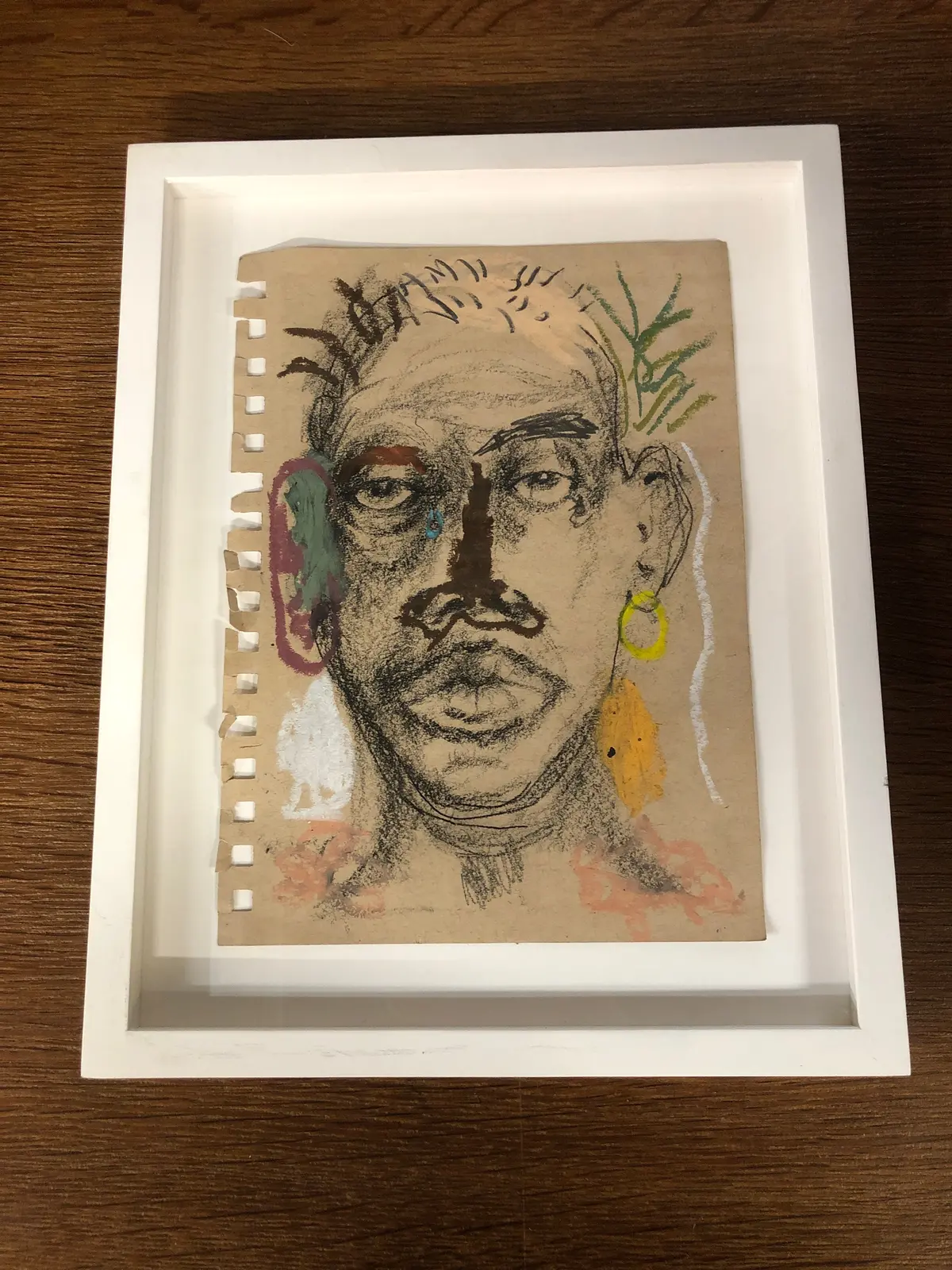 Small Framed Charcol Portrait Signed February James And John Rivas 1