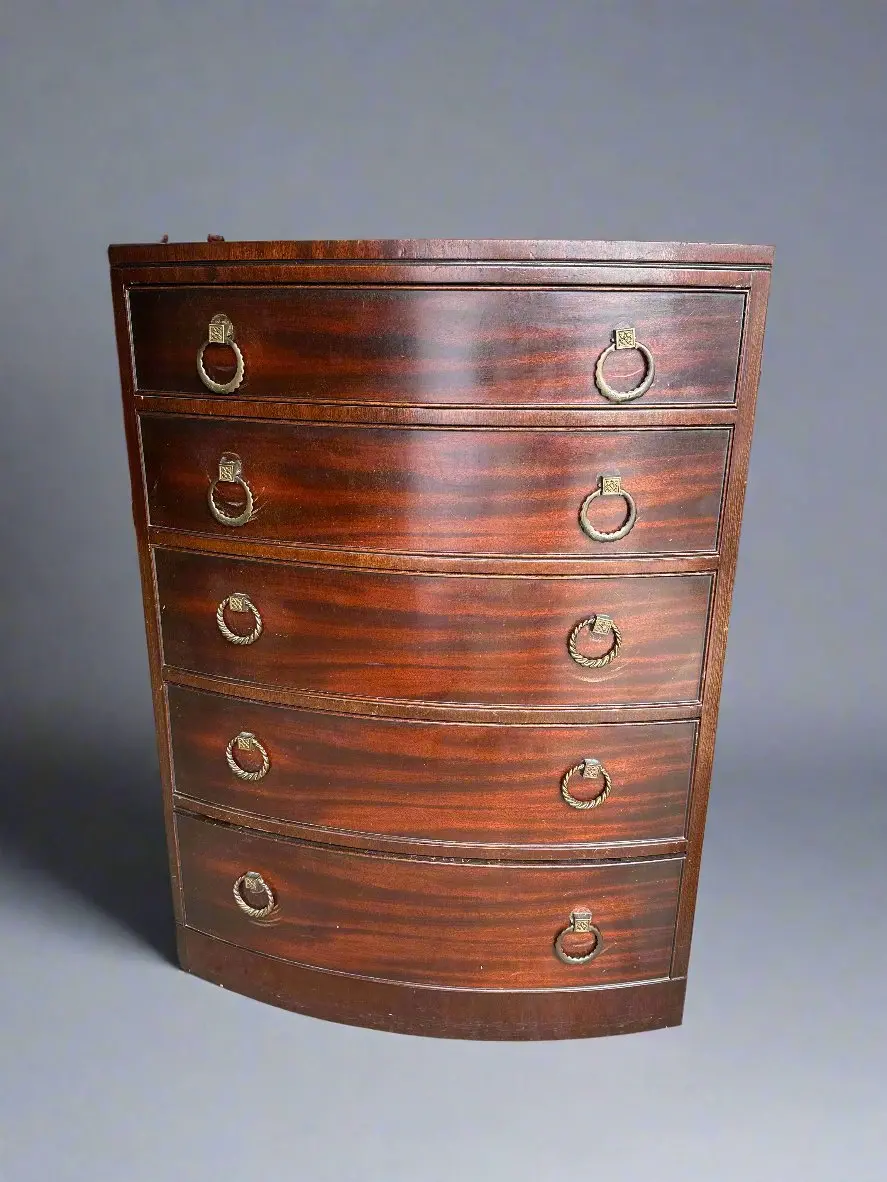 5 Drawer Mahogany Demilune Chest 1