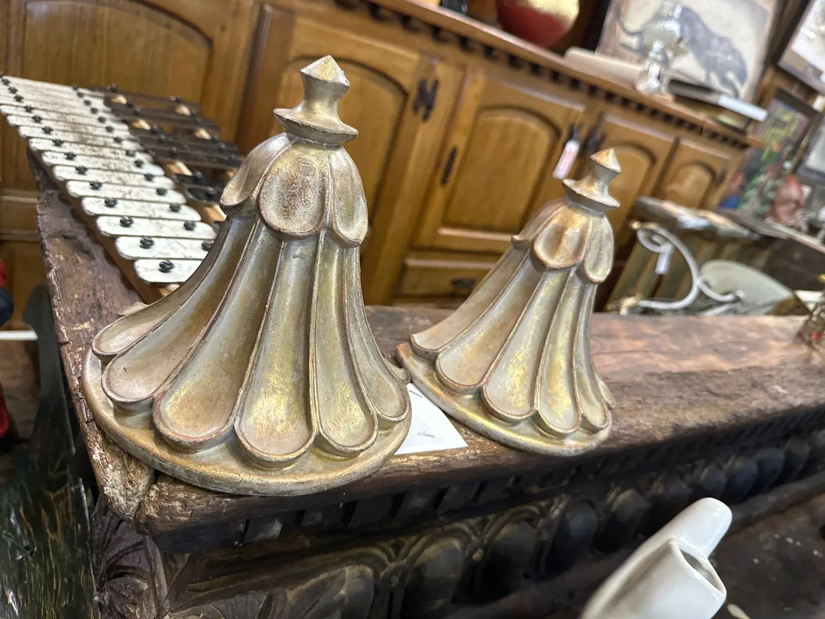 Pair Of Small Vintage Tapered Resin Wall Sconces 1