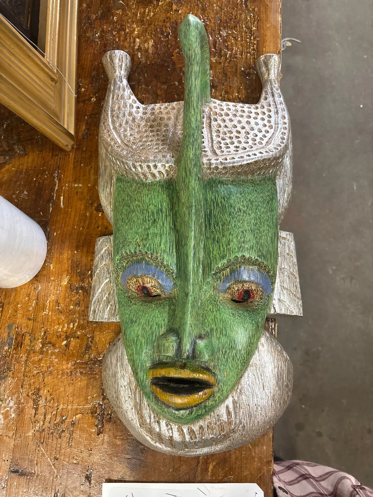 Large Green Afrian Mask 1