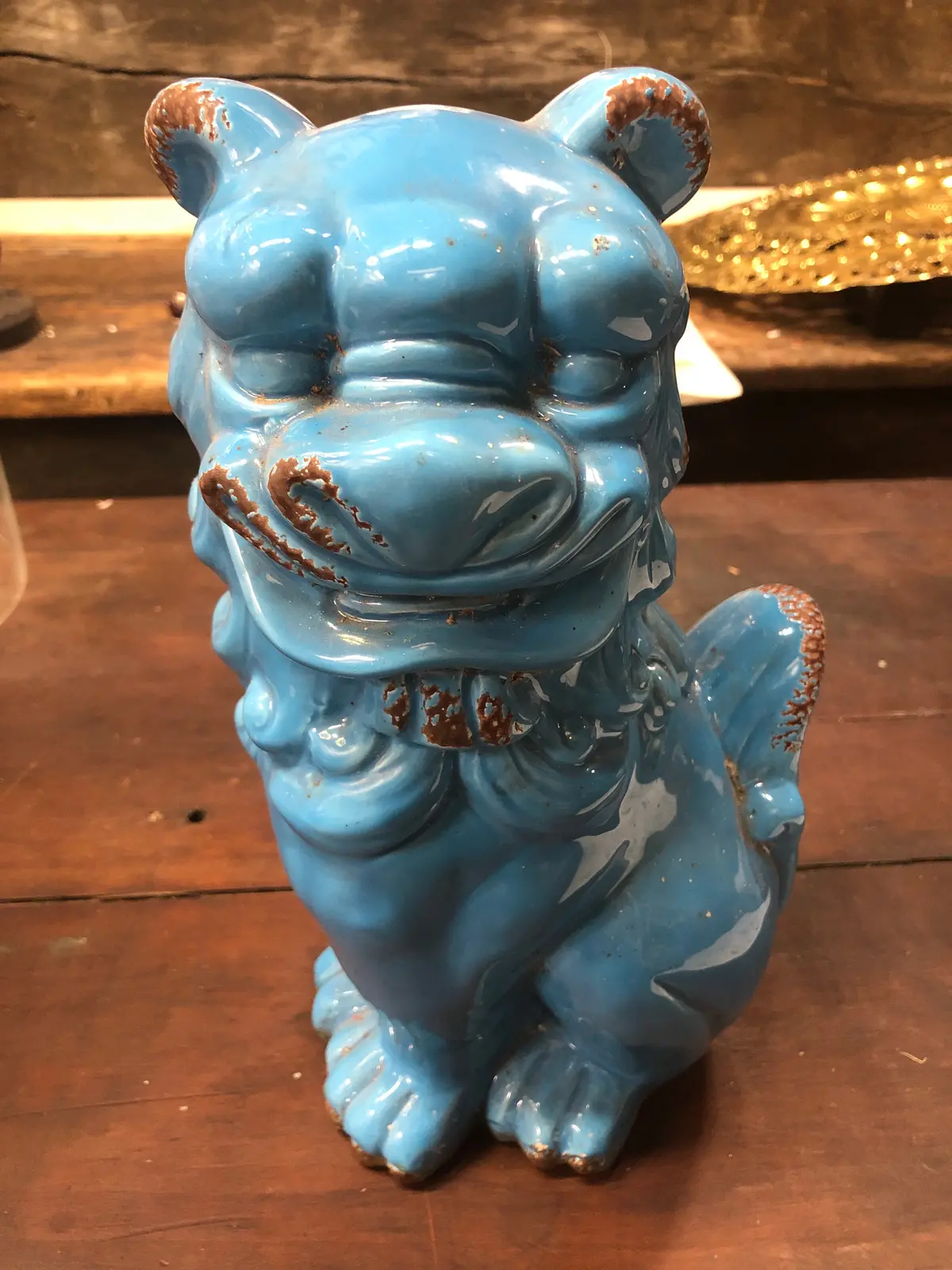 Large Single Turquoise Foo Dog 1
