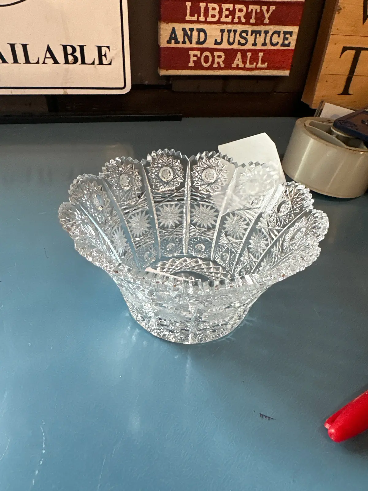 American Brillant Cut Small Crystal Bowl 1