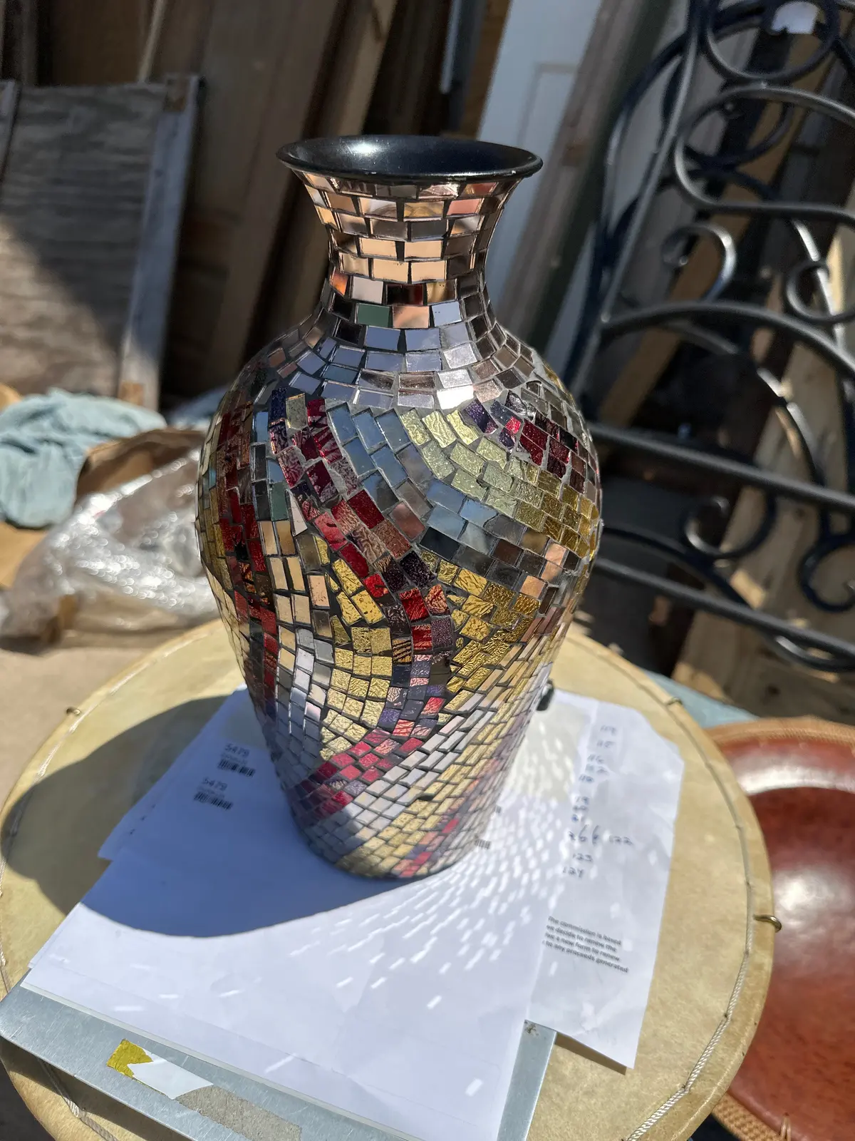 Mosaic Mirrored Vase 1