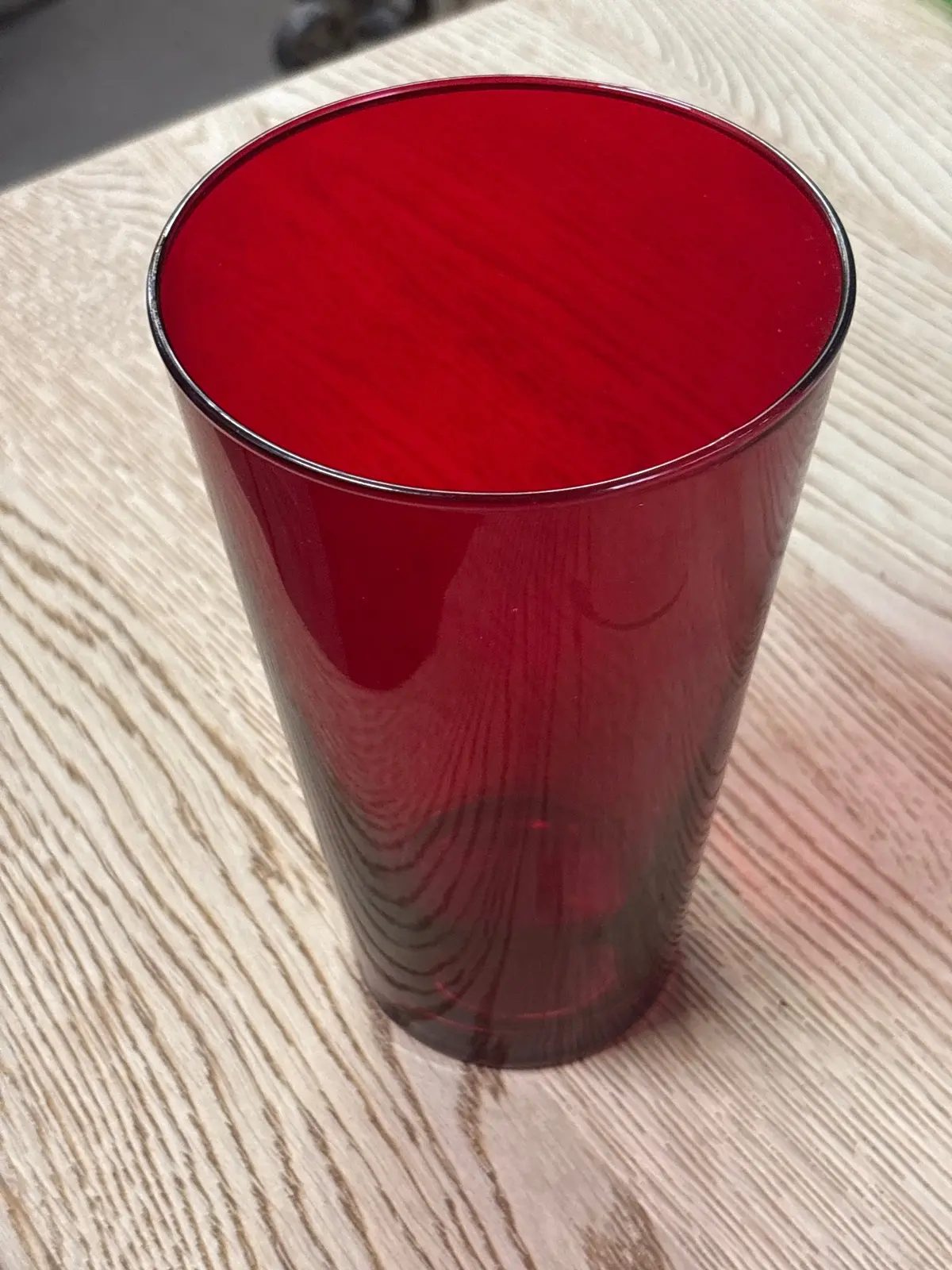 Ruby Glass Flared Vase 1