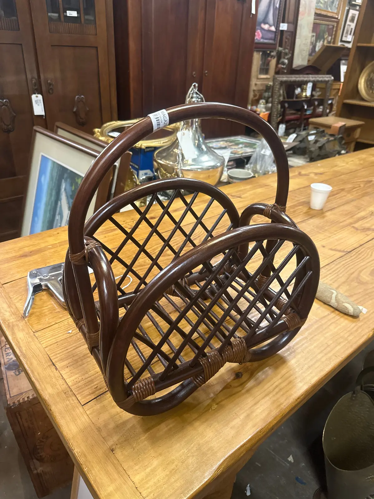 Black Rattan Magazine Rack 1