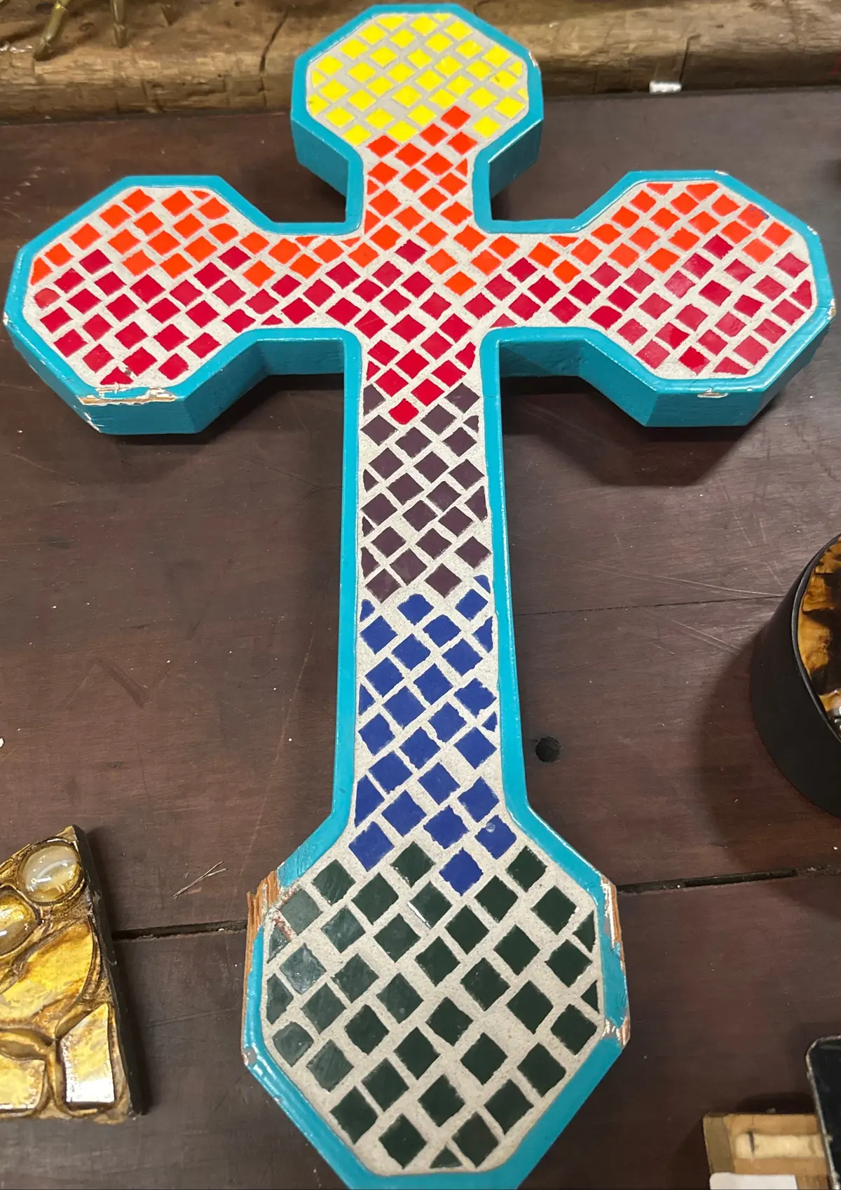 Colorful Mosaic Cross 1