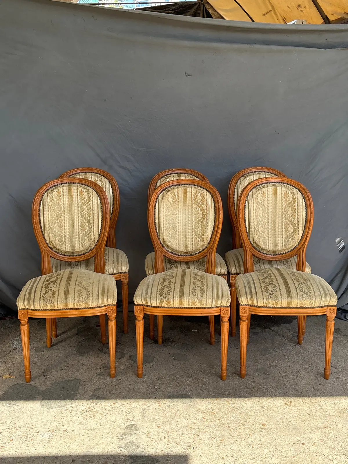 Set Of 6 Louis Xvi Walnut Chairs 1