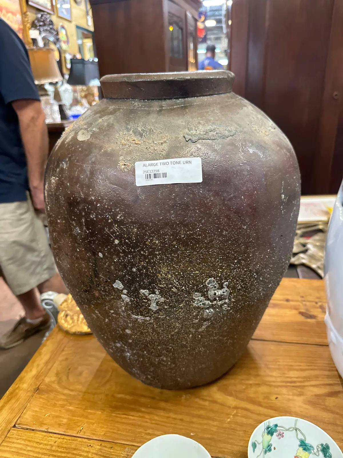 Large Two Tone Olive Jar 1
