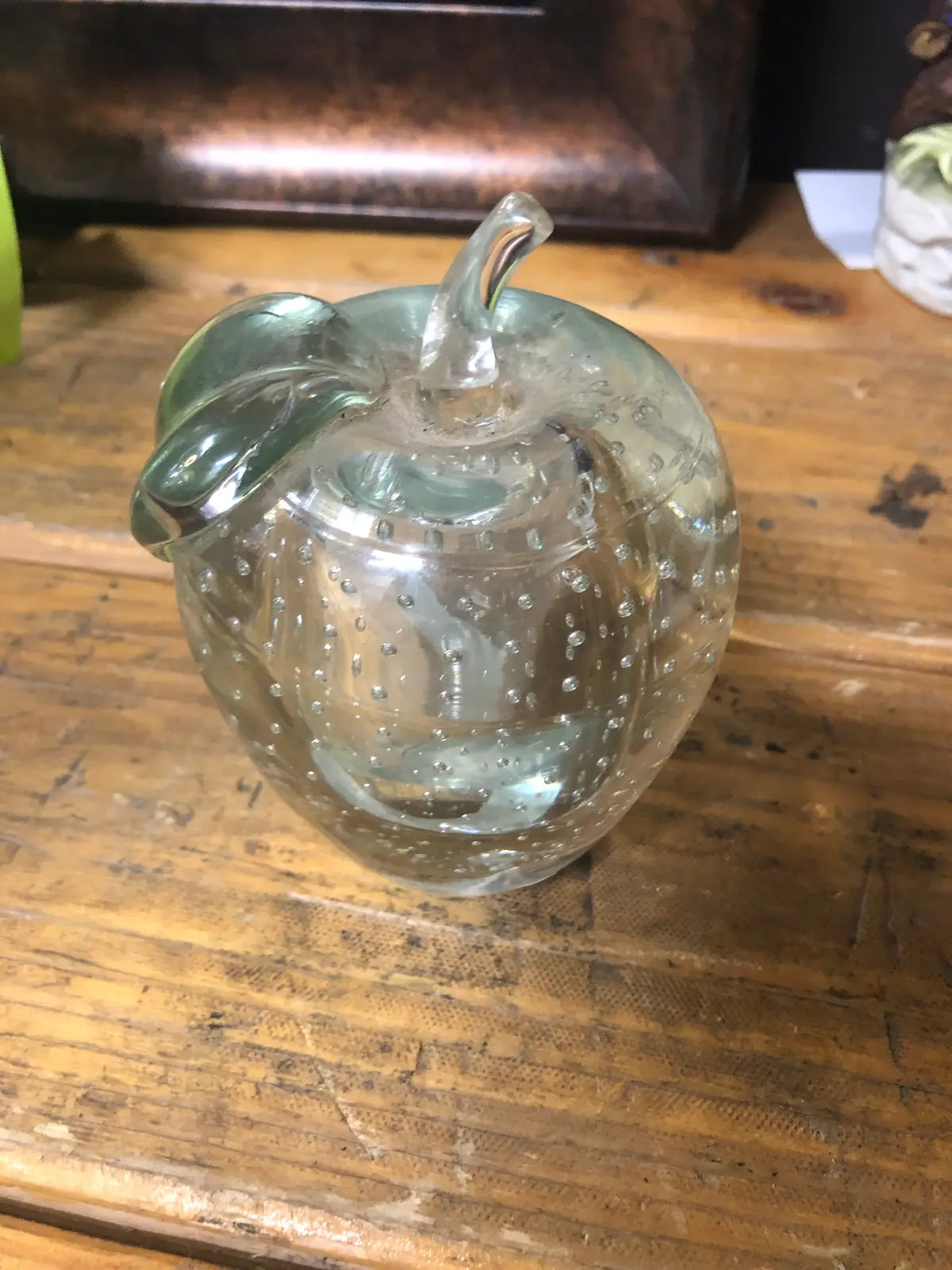 Glass Apple Paper Weight 1