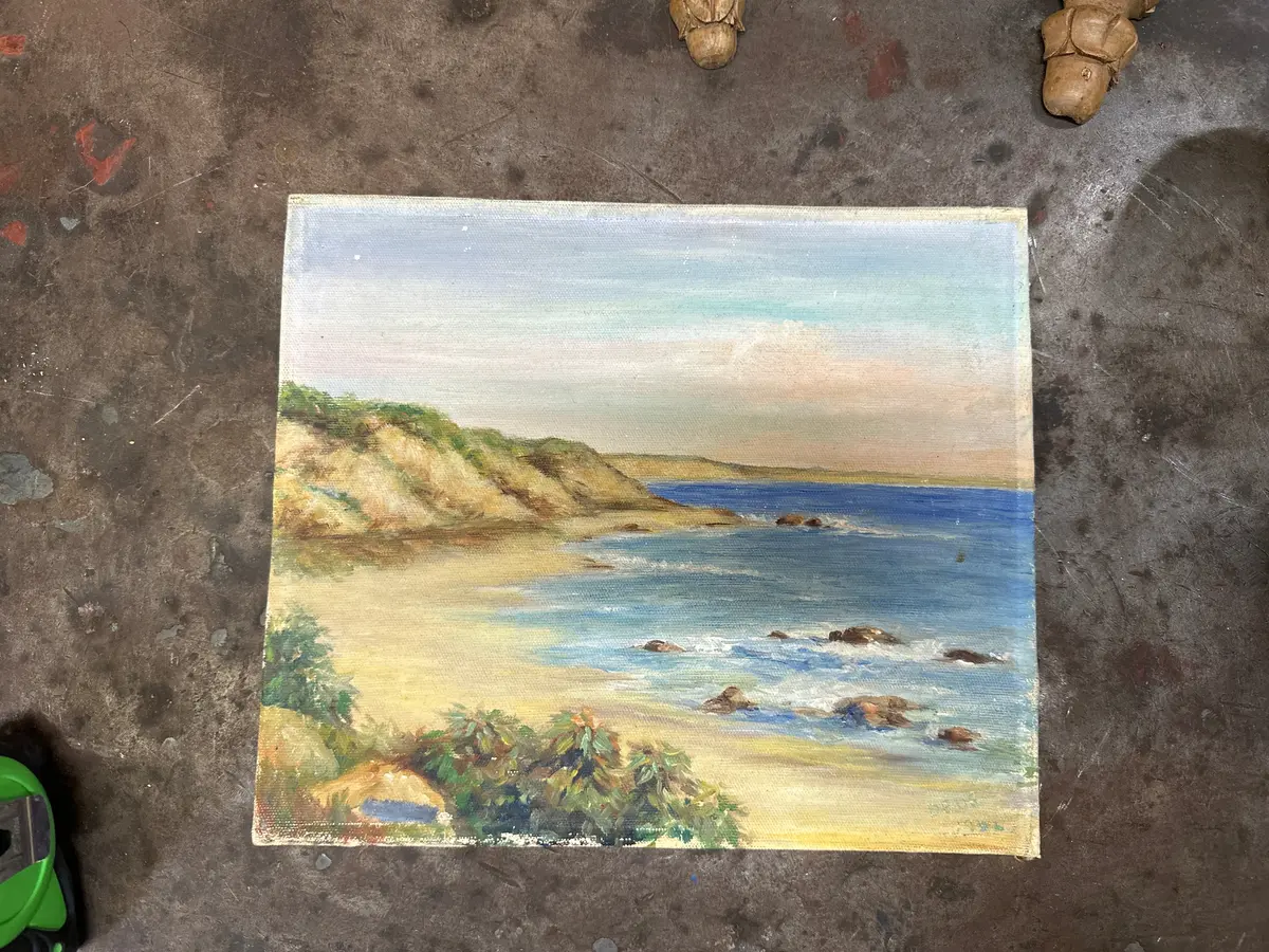Oil On Board Sea Coast No Frame 1