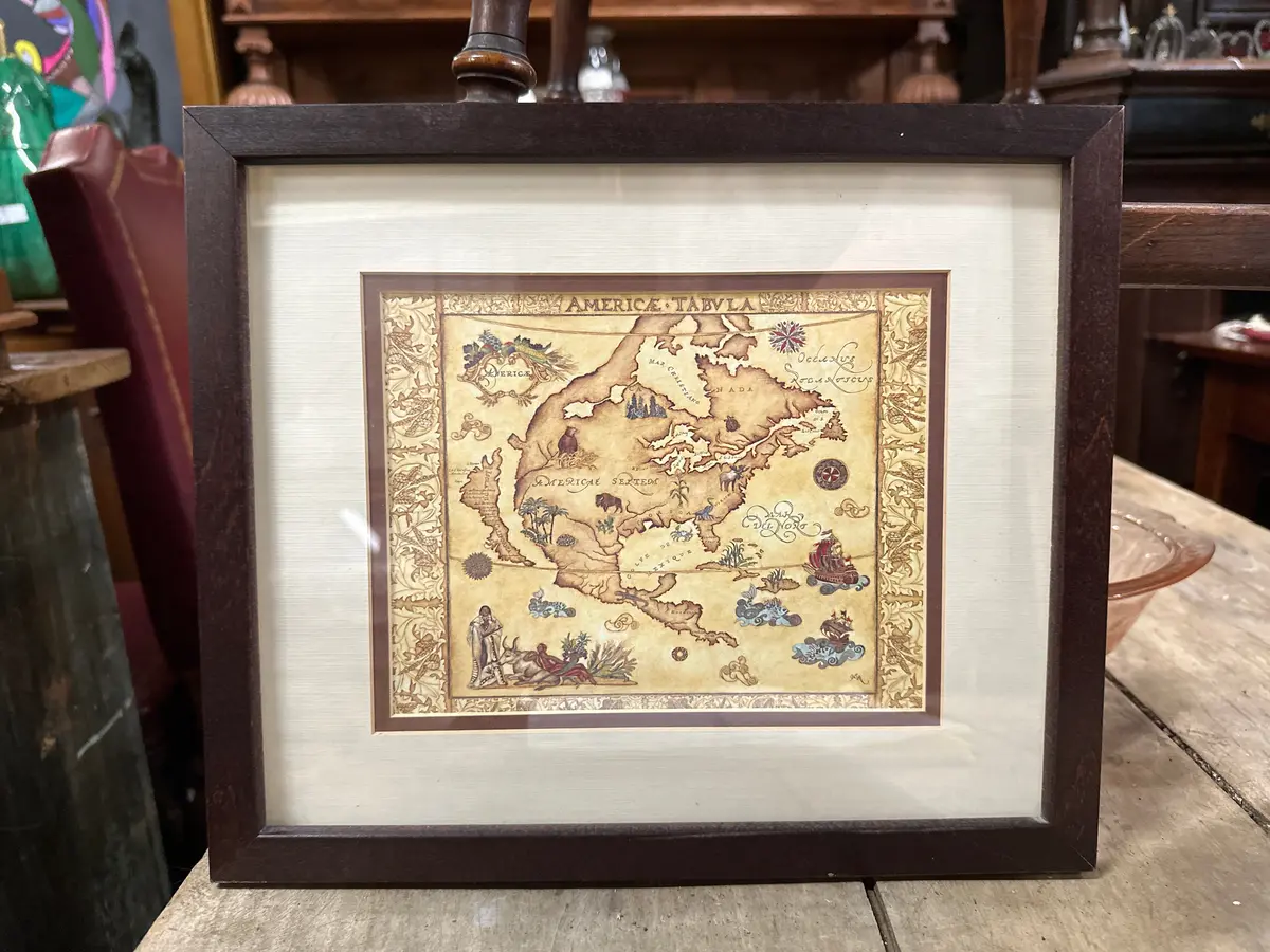 Native American Framed Map 1