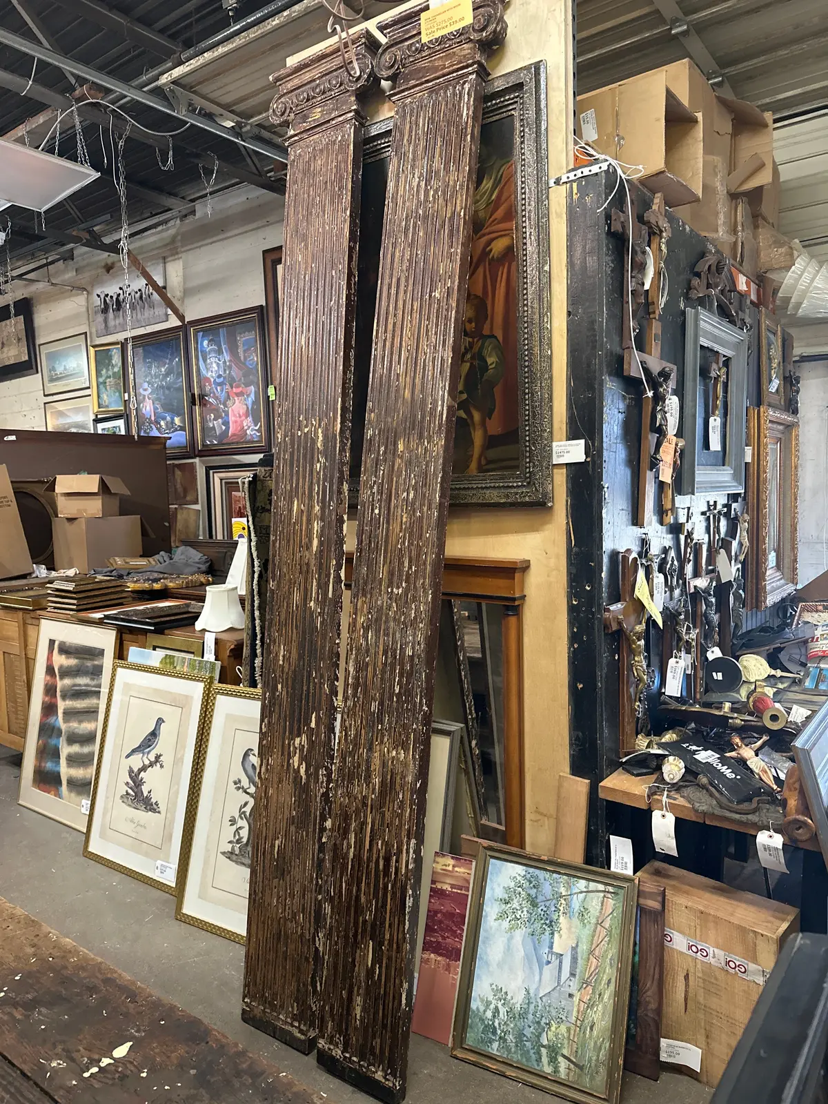 Tall Ionic Fluted Wood Pilasters 1