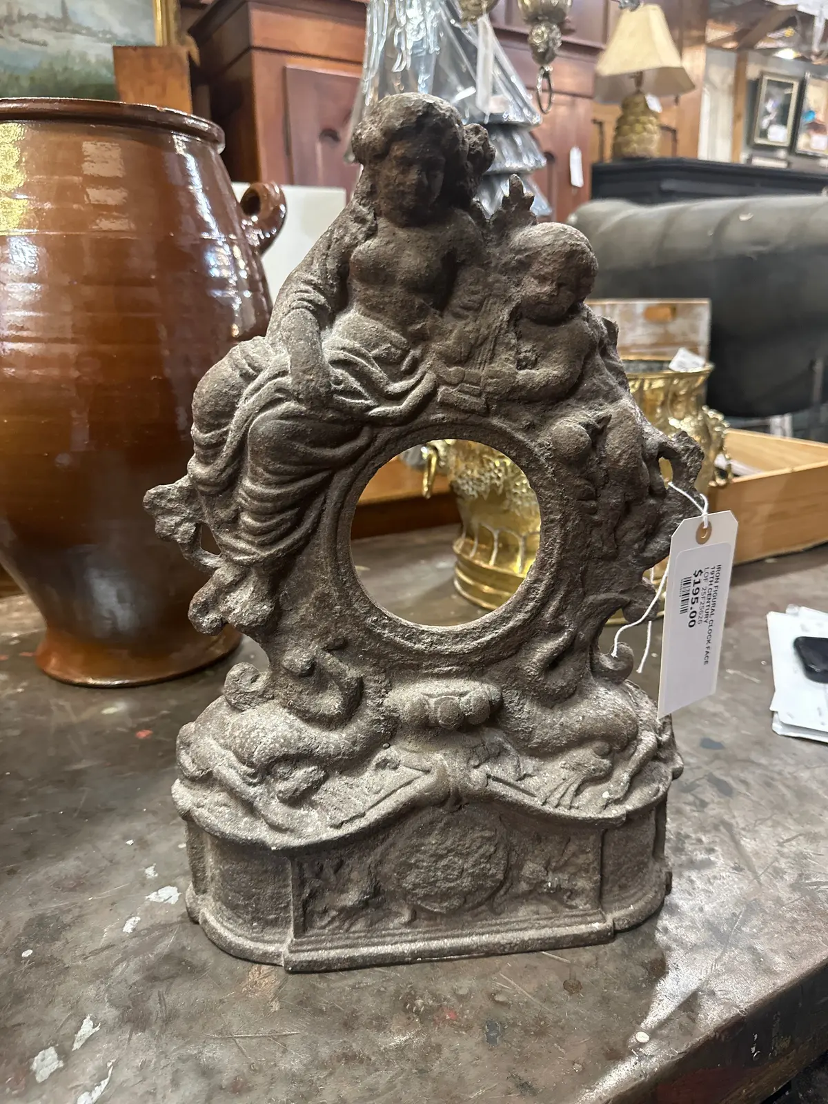 Iron Figural Clock Face 19Th Century 1