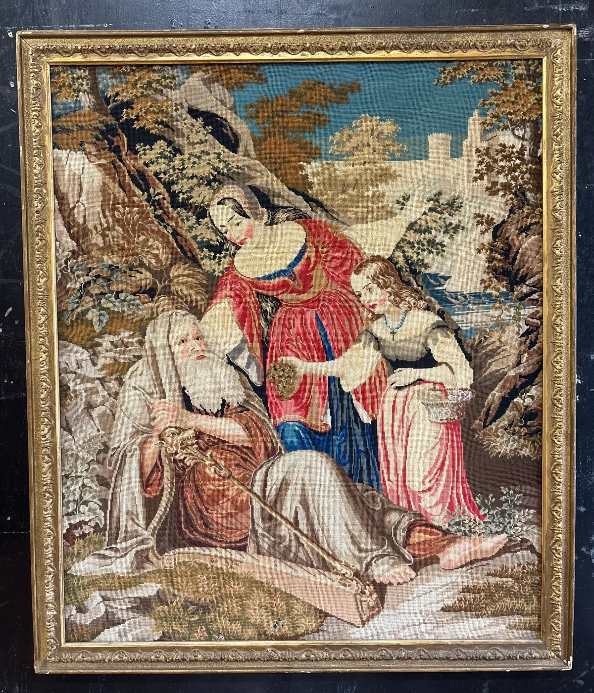 Needle Point Tapestry Of Religious Scene 1