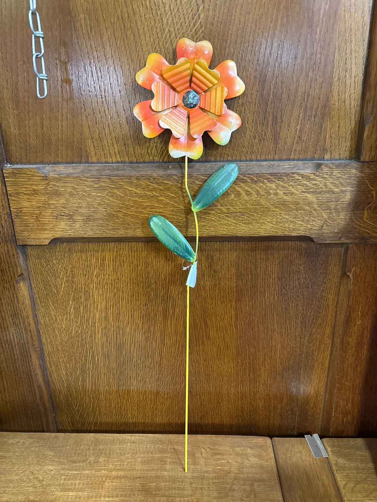 Orange Metal Flower Garden Stake  Garden Stakes 1 Of 8 1