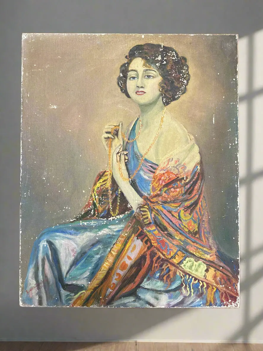 Signed And Dated Painted Copy Of Arthur Garratts "A Sweetheart Of Mine" As Found 1