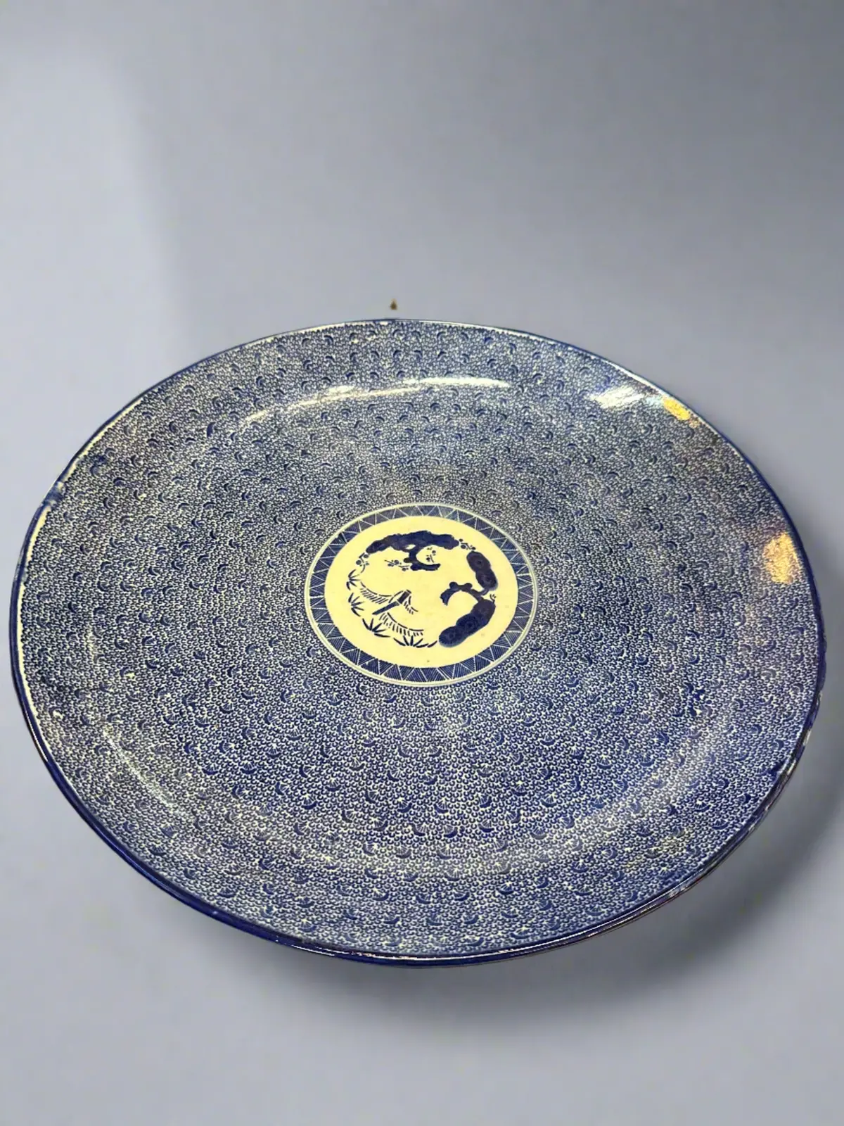 Blue And White Imari Charger With Design 18" 1
