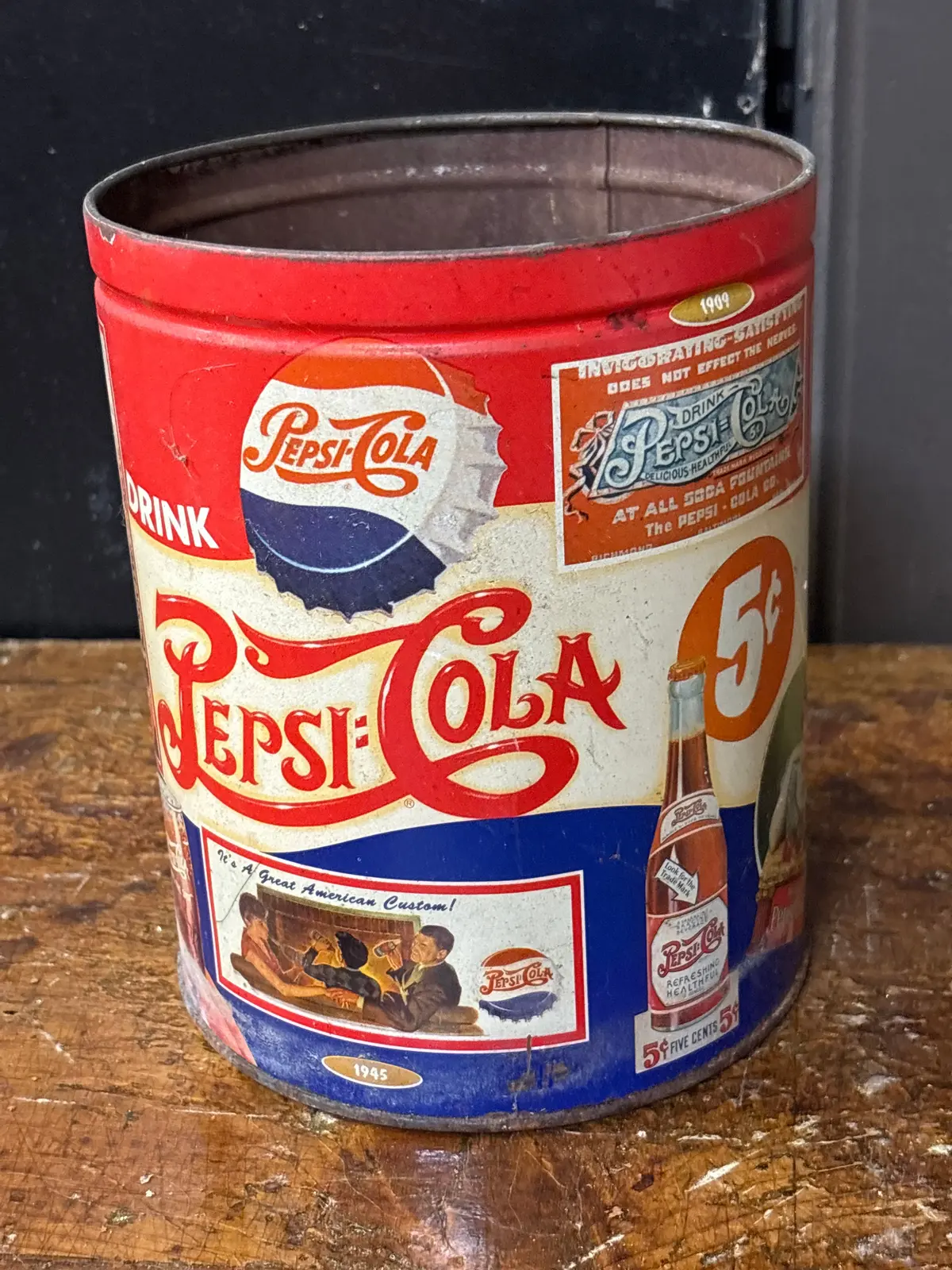 1940S Pepsi Themed Tin 1