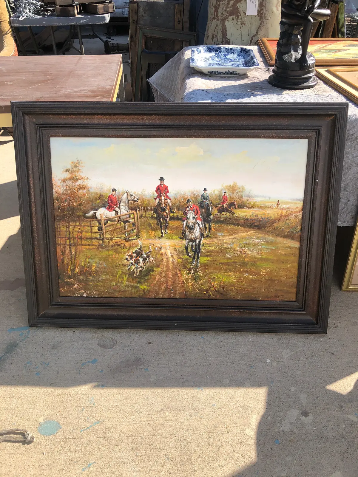 Hunting Scene Group Of Men With Dogs 1