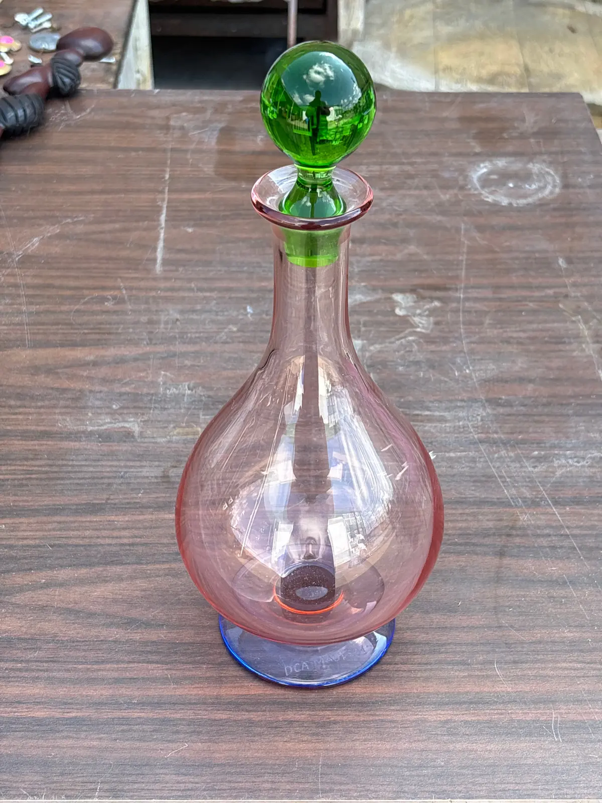 Verona Art Glass Pink Decanter 1