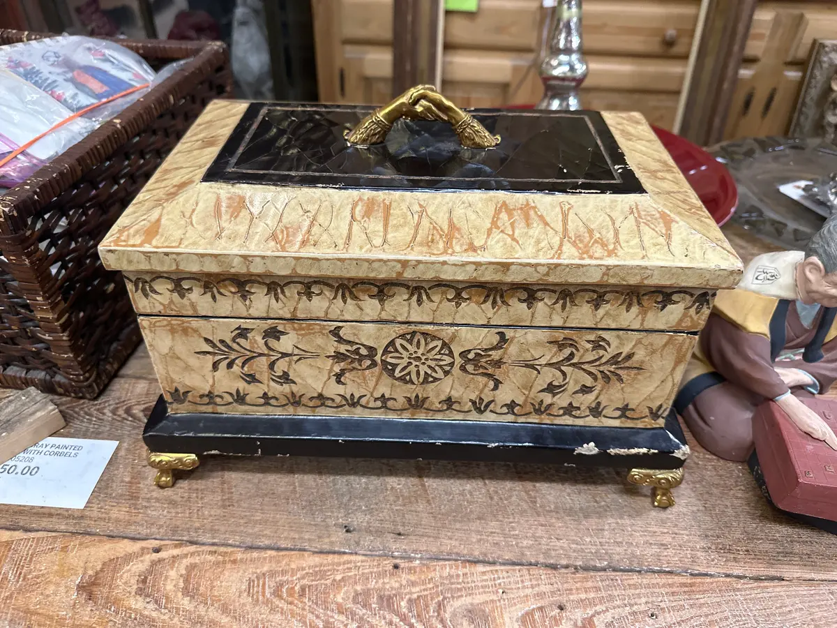 As Found Jewelry Box With Brass Feet 1