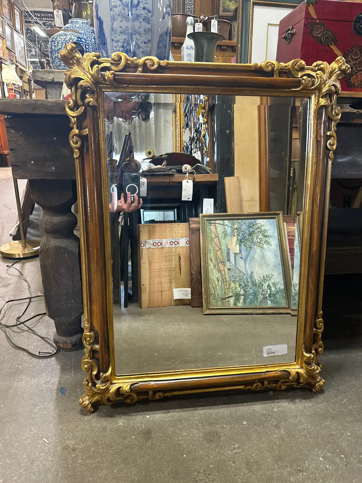 Beveled Gilt Mirror 1