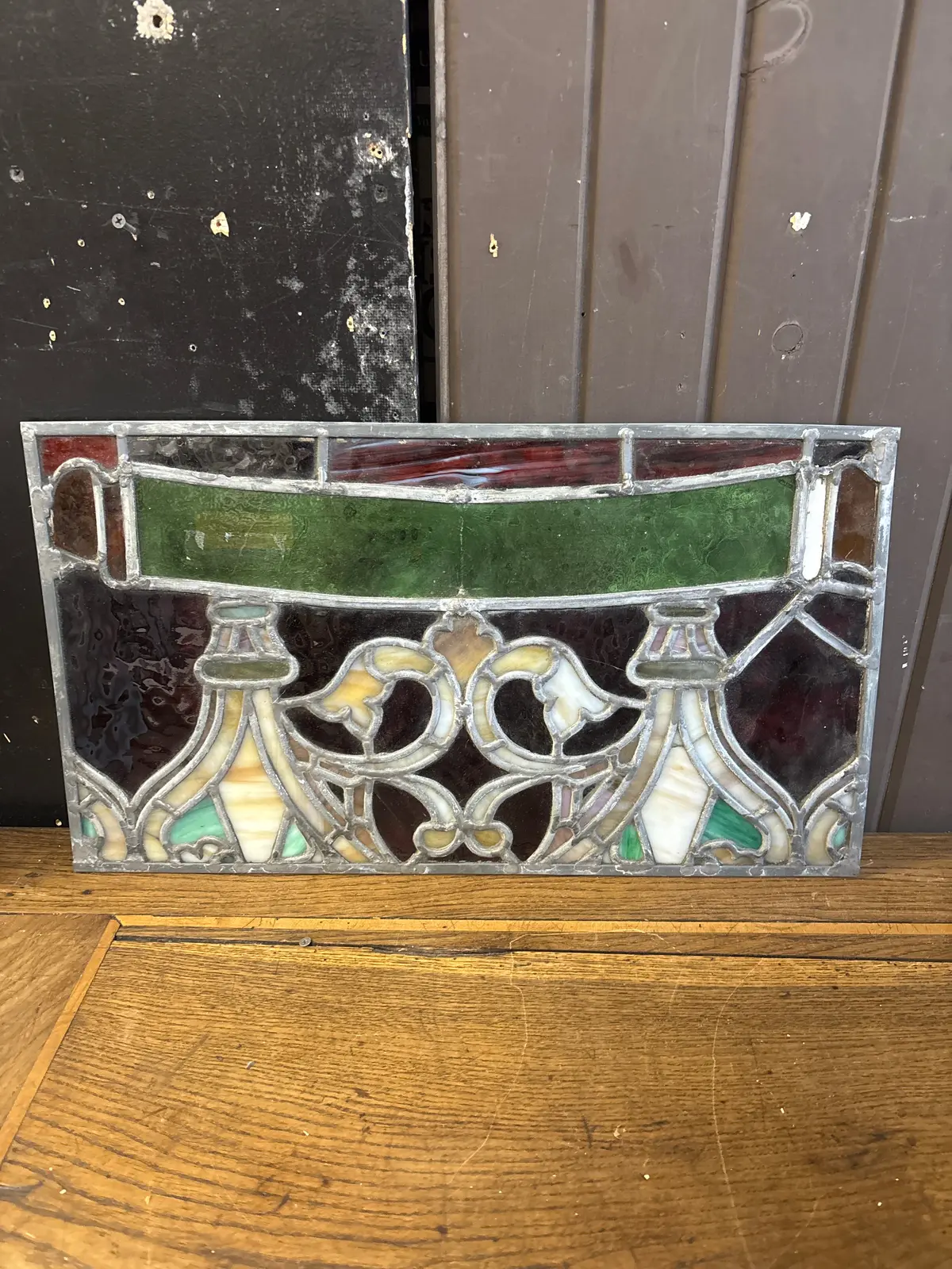 Rectangular 19Th Century Stained Glass Window 1