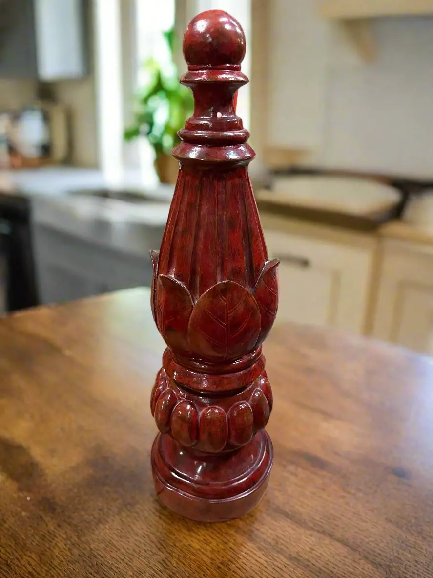 Large Red Wood Finial 1